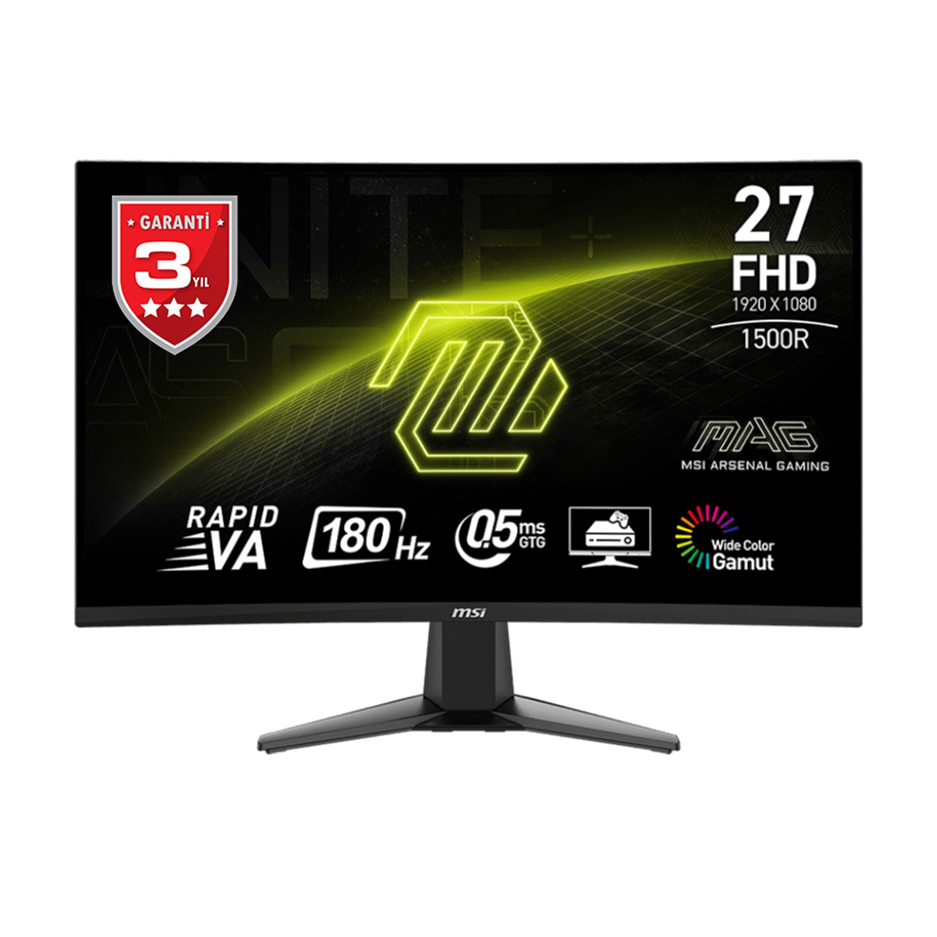 MSI 27 MAG 27C6F 1920x1080 (FHD) 16:9 CURVE 1500R VA 180HZ 1MS ADAPTIVE-SYNC GAMING MONITOR
