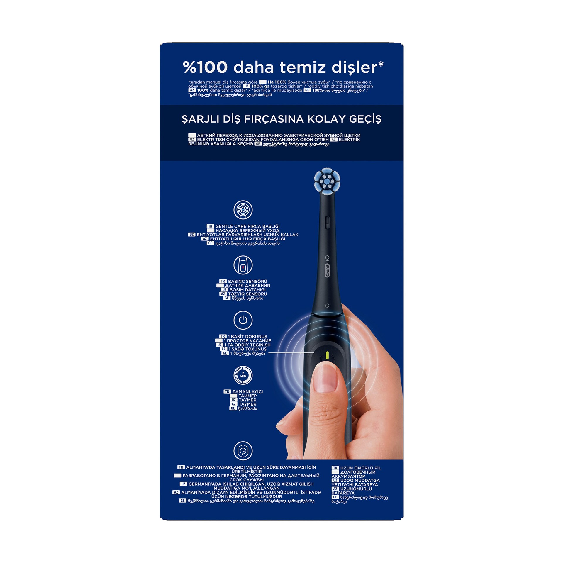 Oral-B iO 2 Şarjlı Diş Fırçası - Siyah,+ Seyahat Kabı (Teşhir Ürünü)