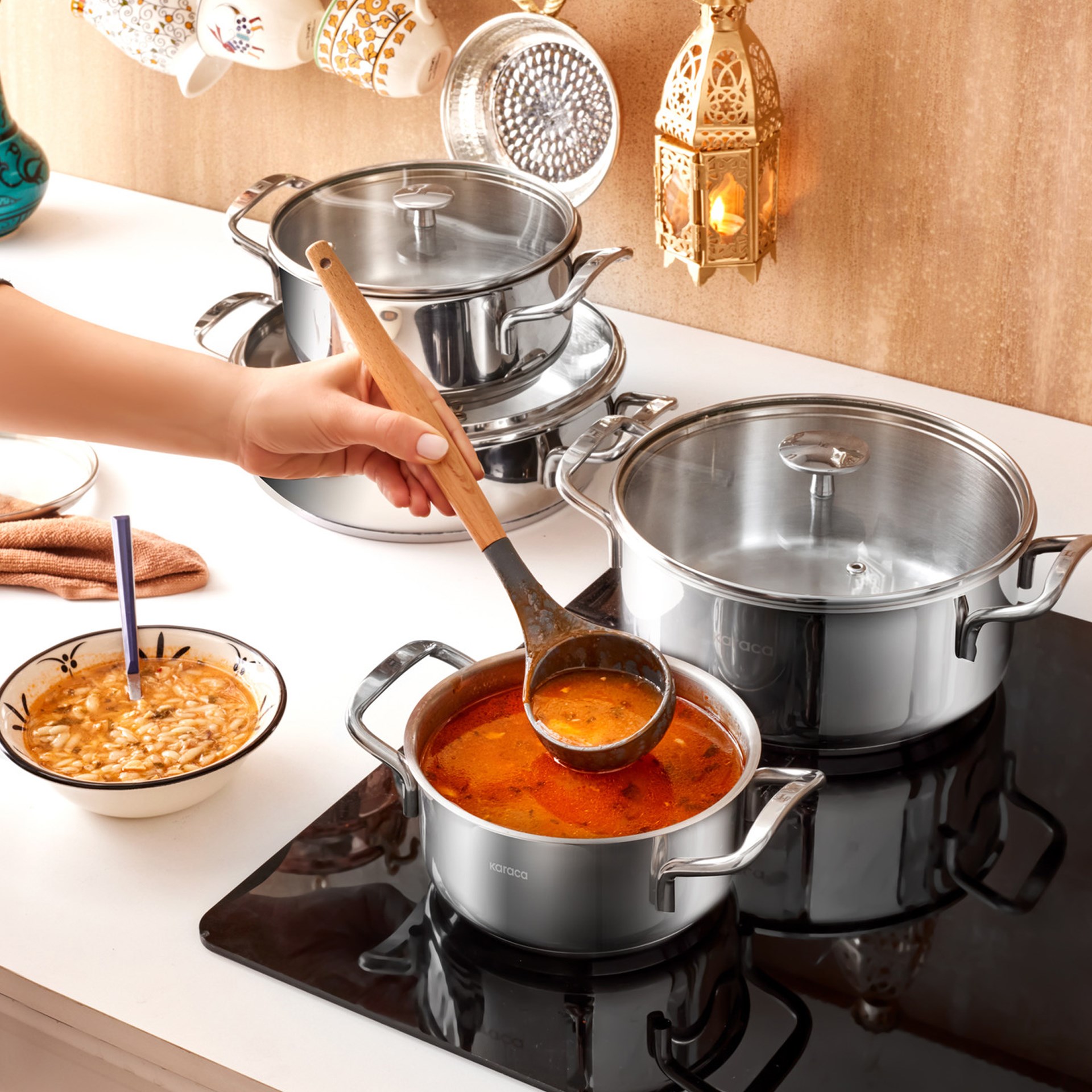 Karaca Alaz 8 Parça Çelik Tencere Seti | Evkur