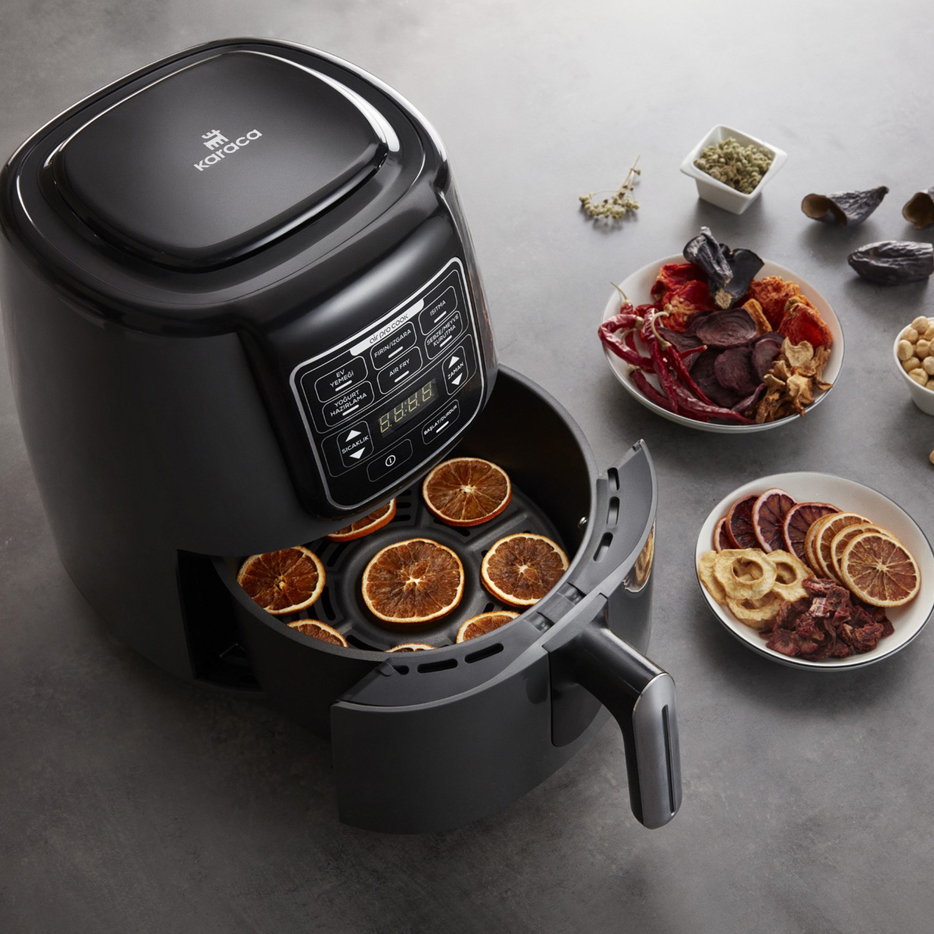 Karaca Air Pro Cook XL 2 in 1 Konuşan Airfryer Space Gray