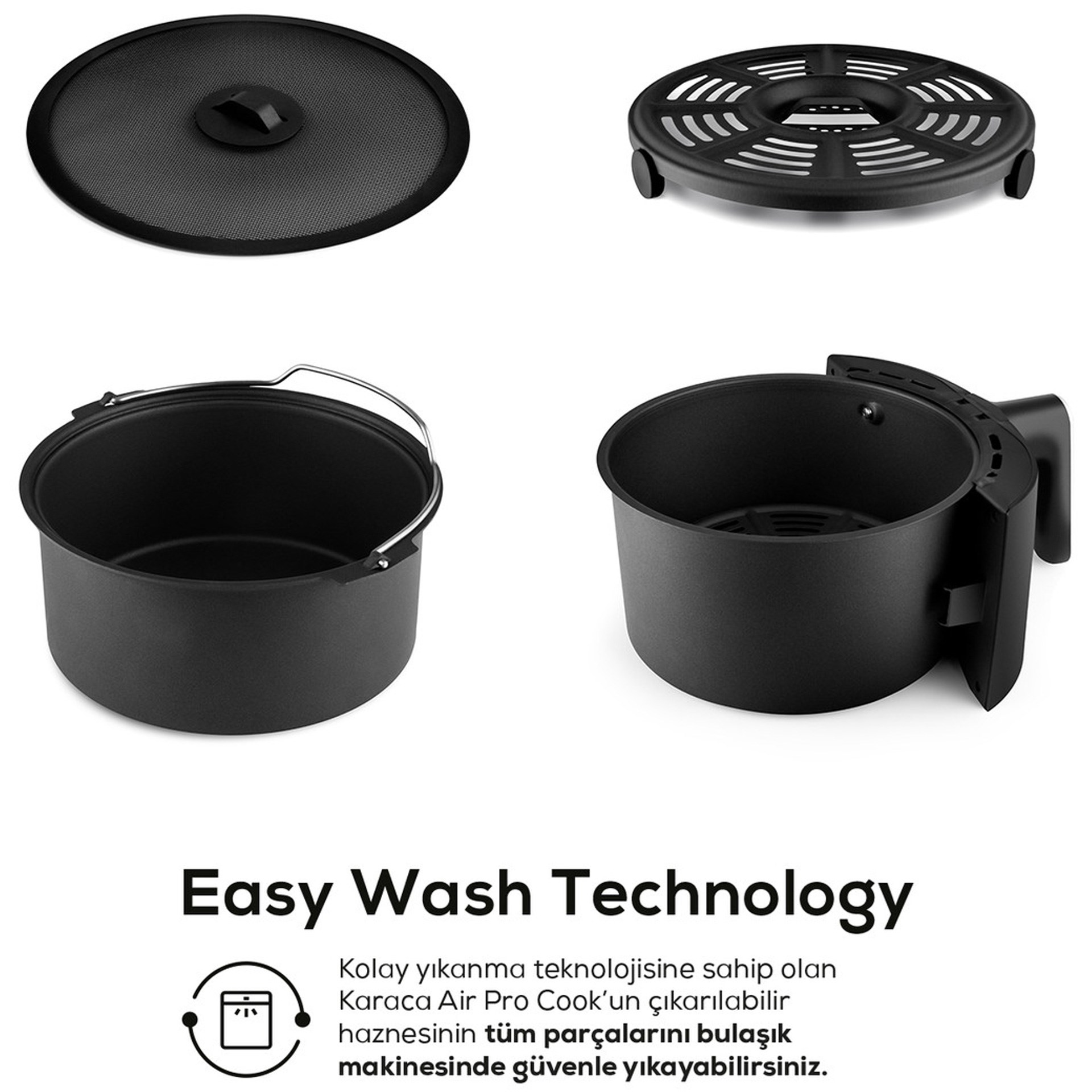 Karaca Air Pro Cook XL 2 in 1 Konuşan Airfryer Space Gray