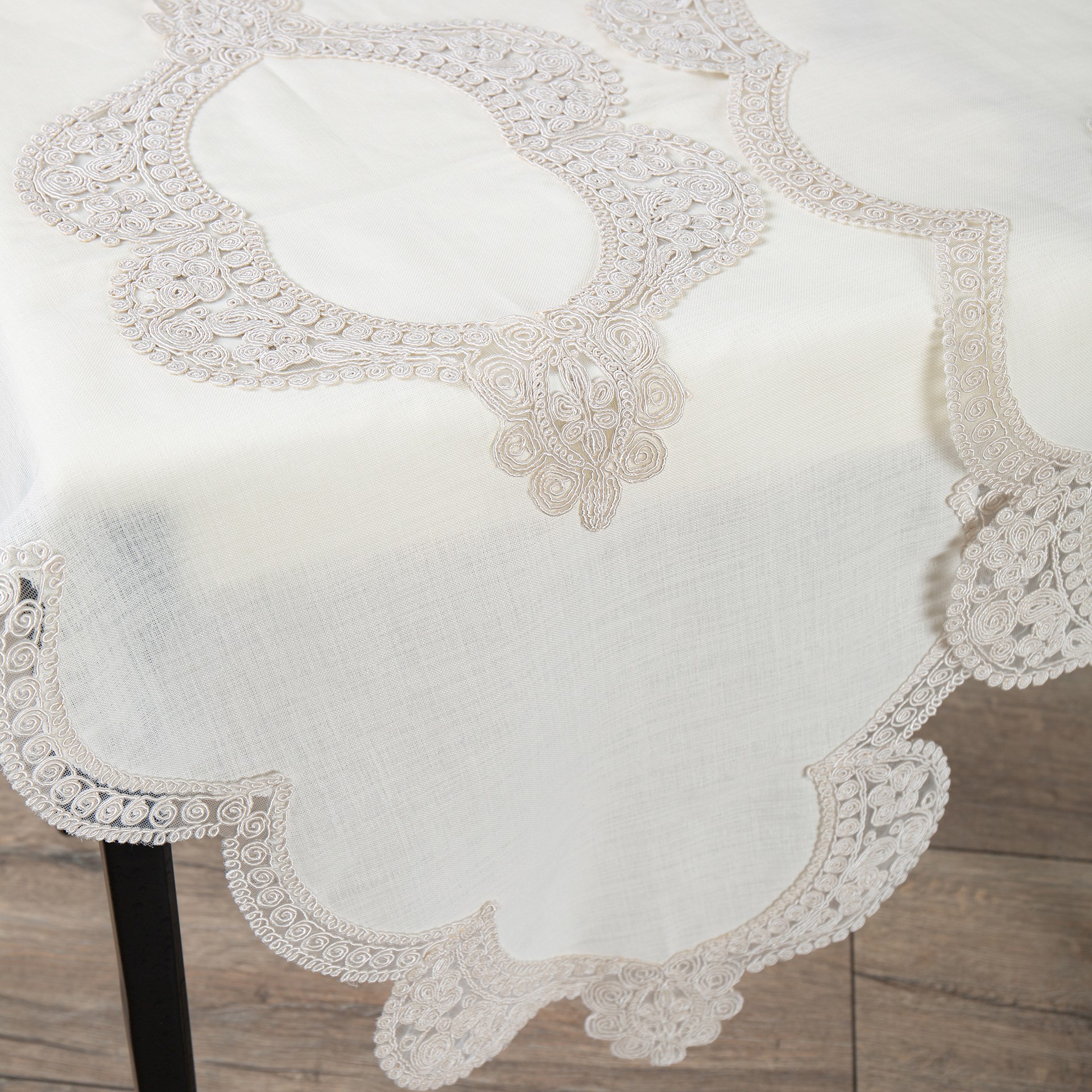 Cotton House Verda 5 Parça Krem Salon Takımı