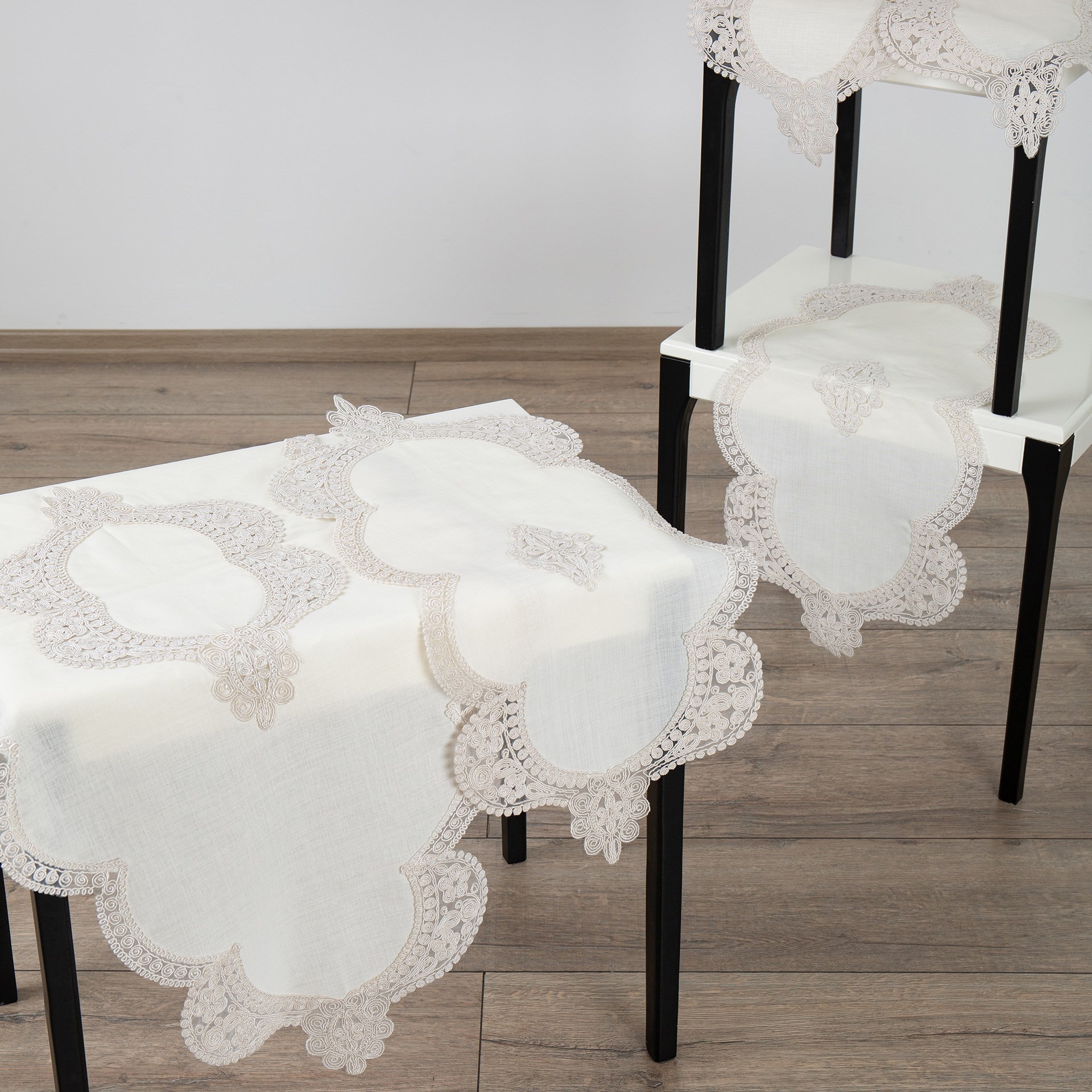 Cotton House Verda 5 Parça Krem Salon Takımı