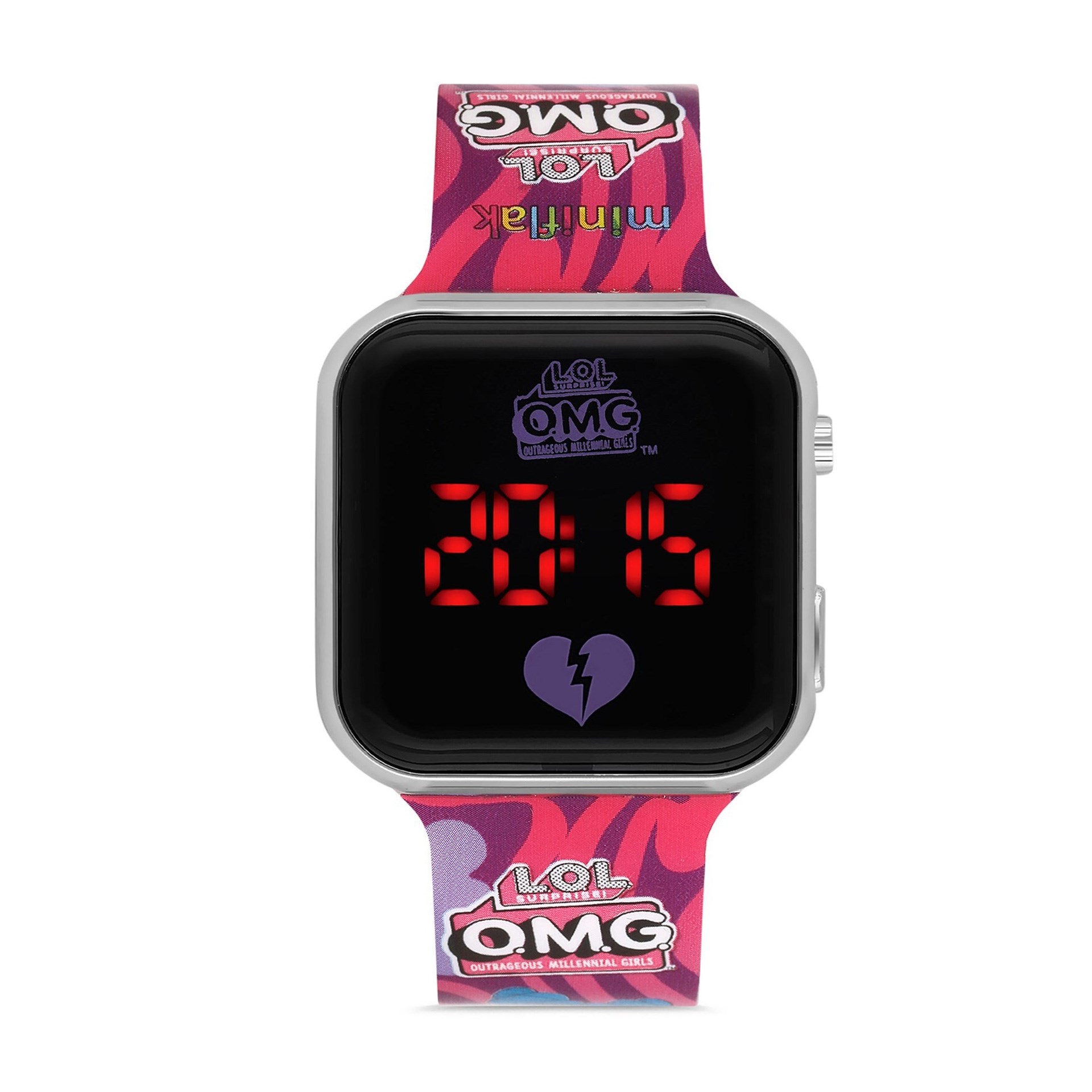 Miniflak LOL Surprise! OMG Lisanslı OMG8001 Mor Square Led Çocuk Saati
