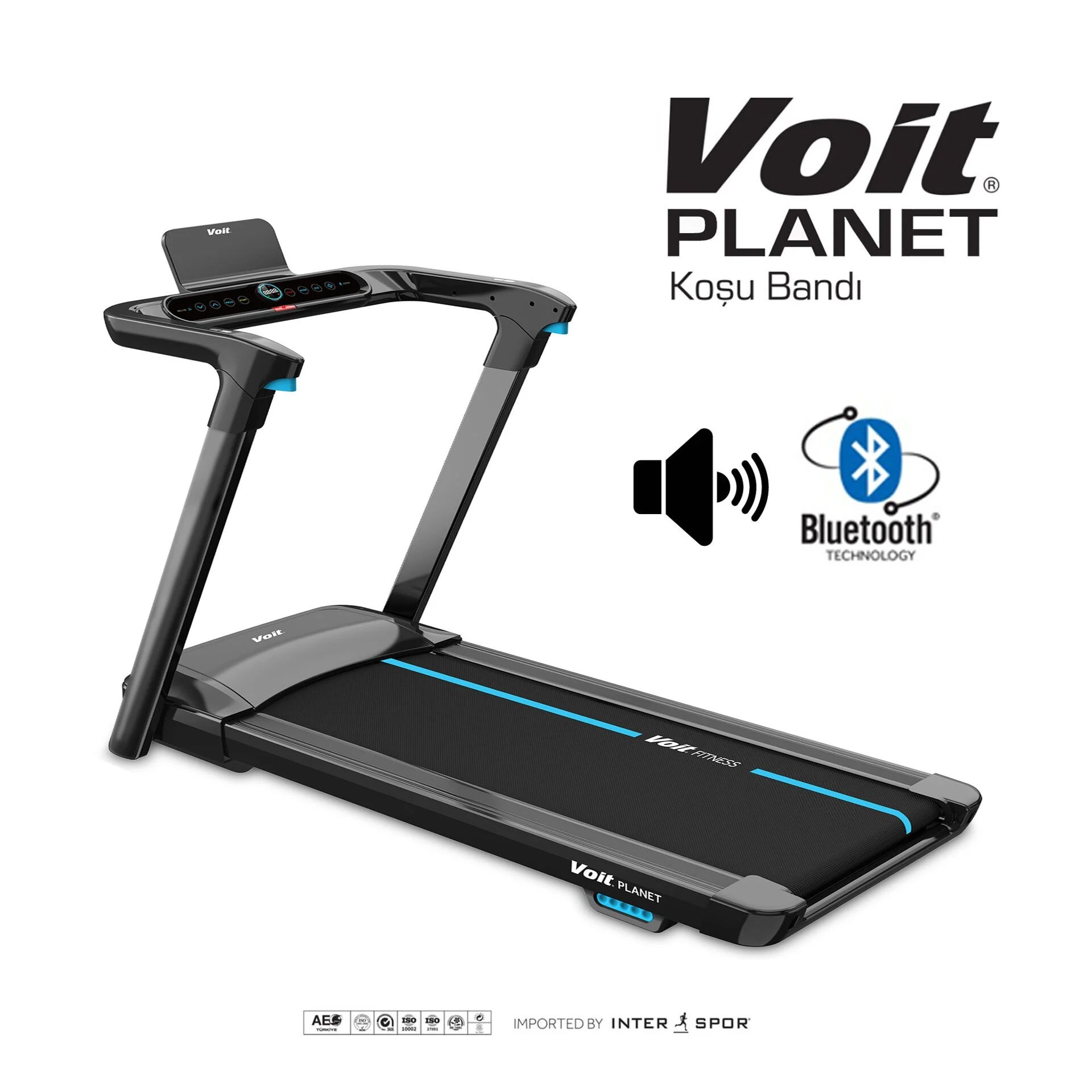 Voit Planet Otomatik Eğimli Koşu Bandı Siyah