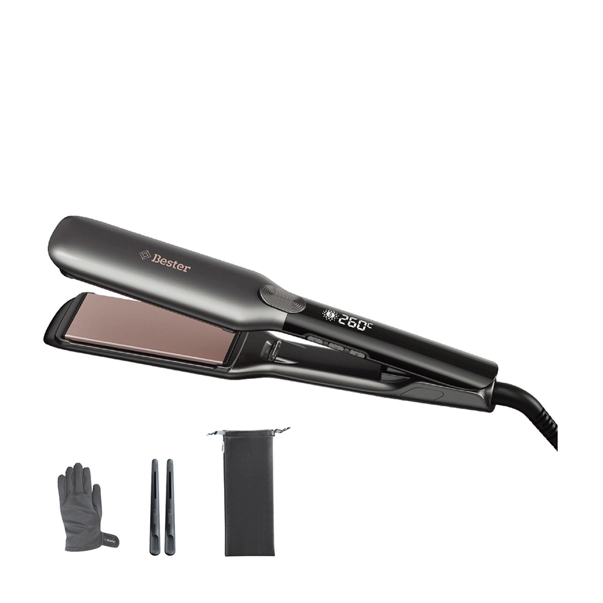Bester S9100 Proluxe 260°C Keratin Protect Geniş Plakalı Saç Düzleştirici