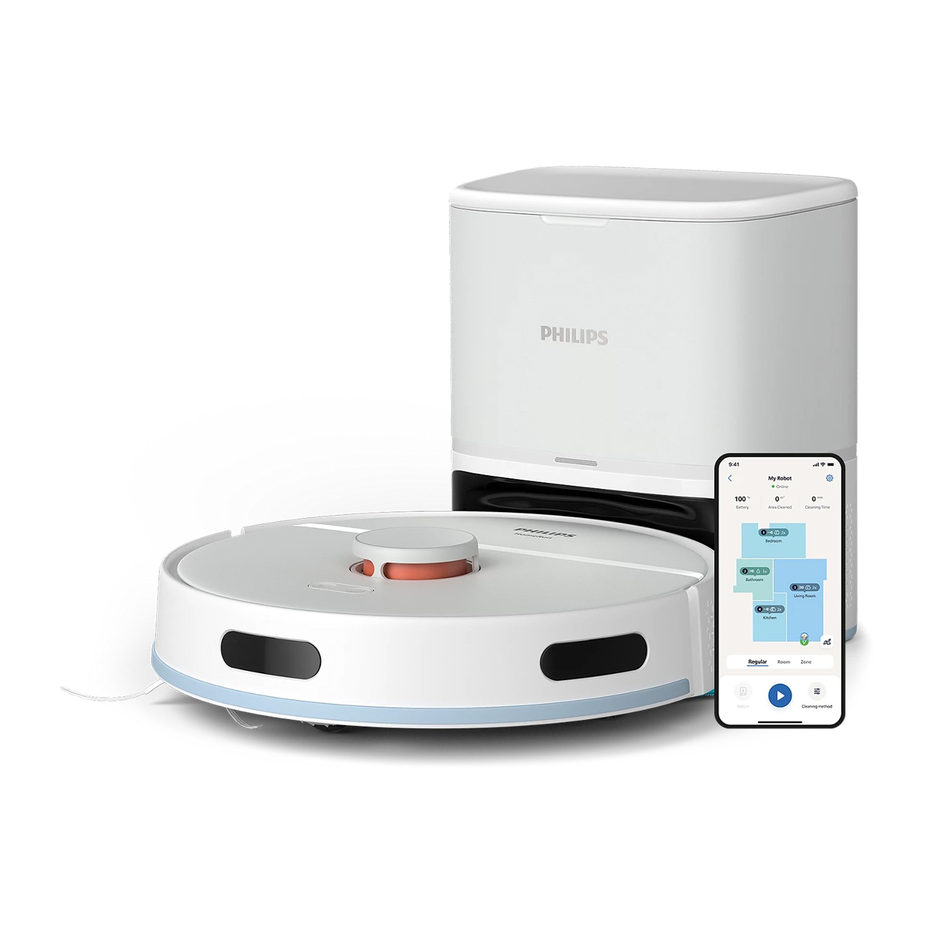 Philips 2000 Serisi Çöp Kovalı Islak ve Kuru Robot Süpürge Beyaz