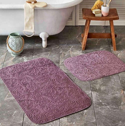 Karaca Home Delora 2 Parça Mürdüm Banyo Paspası 45X60 + 60X90