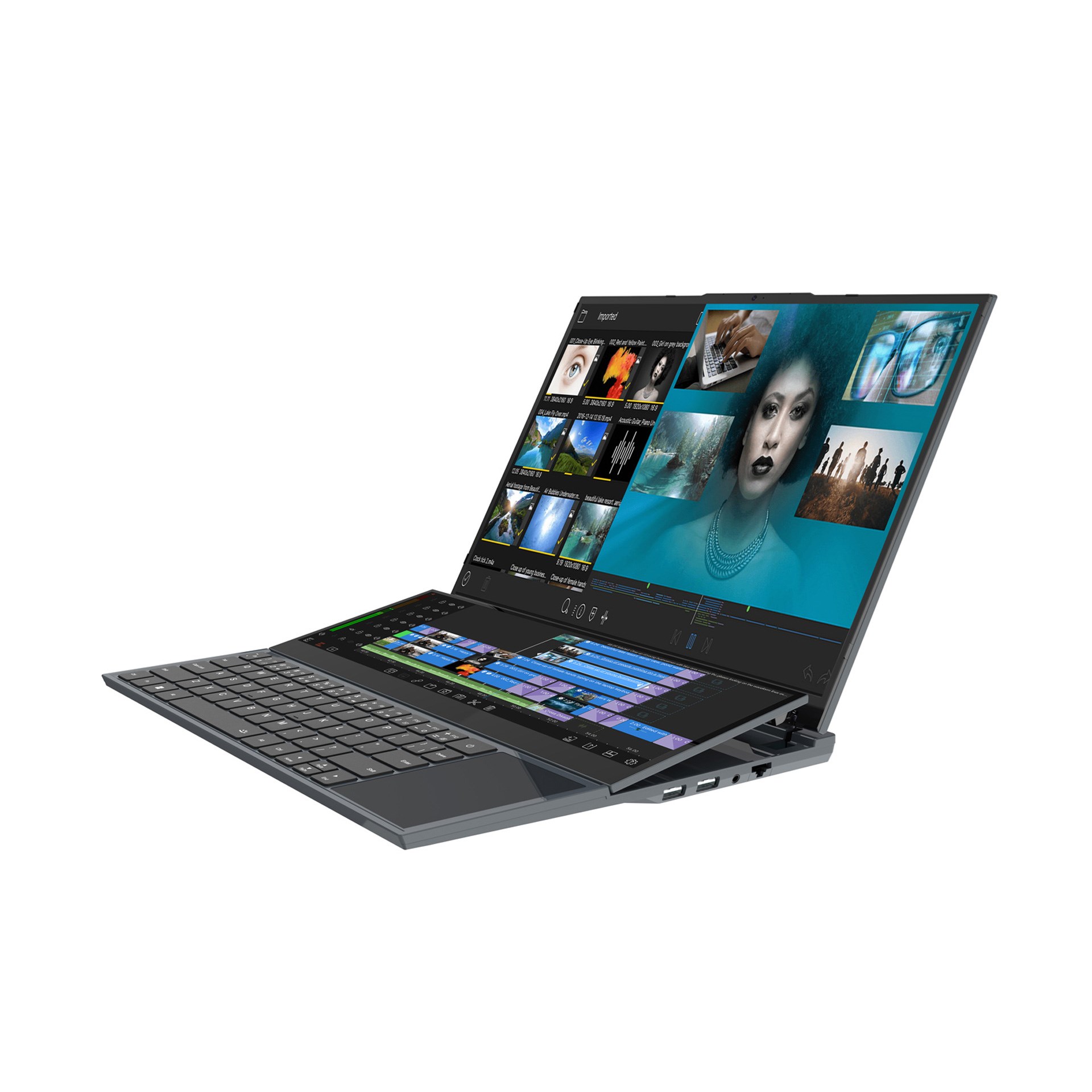 Quadro DS1650 Intel I7 10870H 16GB RAM 512GB Nvme SSD 16"+14" Touch FreeDos Dizüstü Bilgisayar (Teşhir Ürünü)