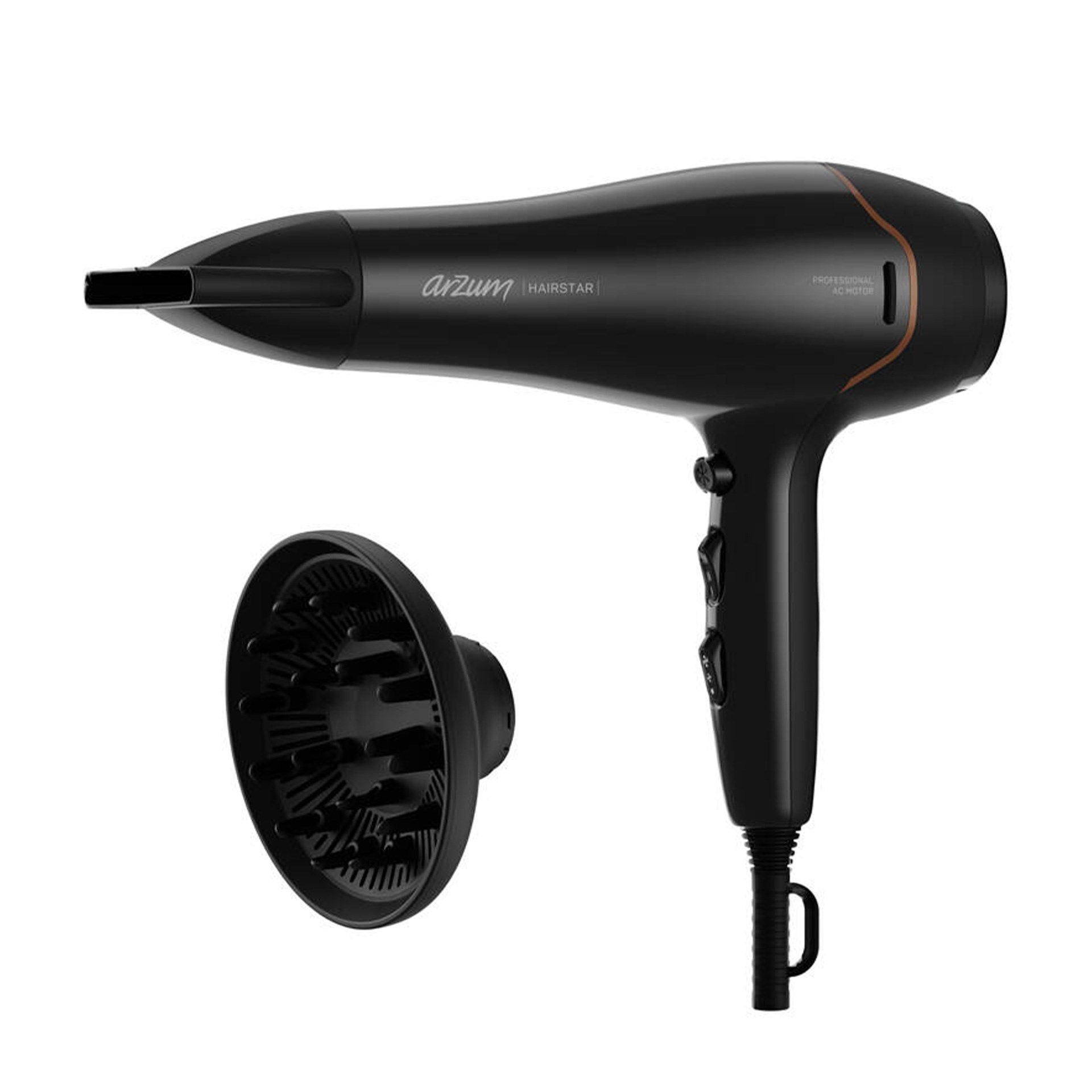 Arzum Hairstar Profesyonel Saç Kurutma Makinesi Siyah