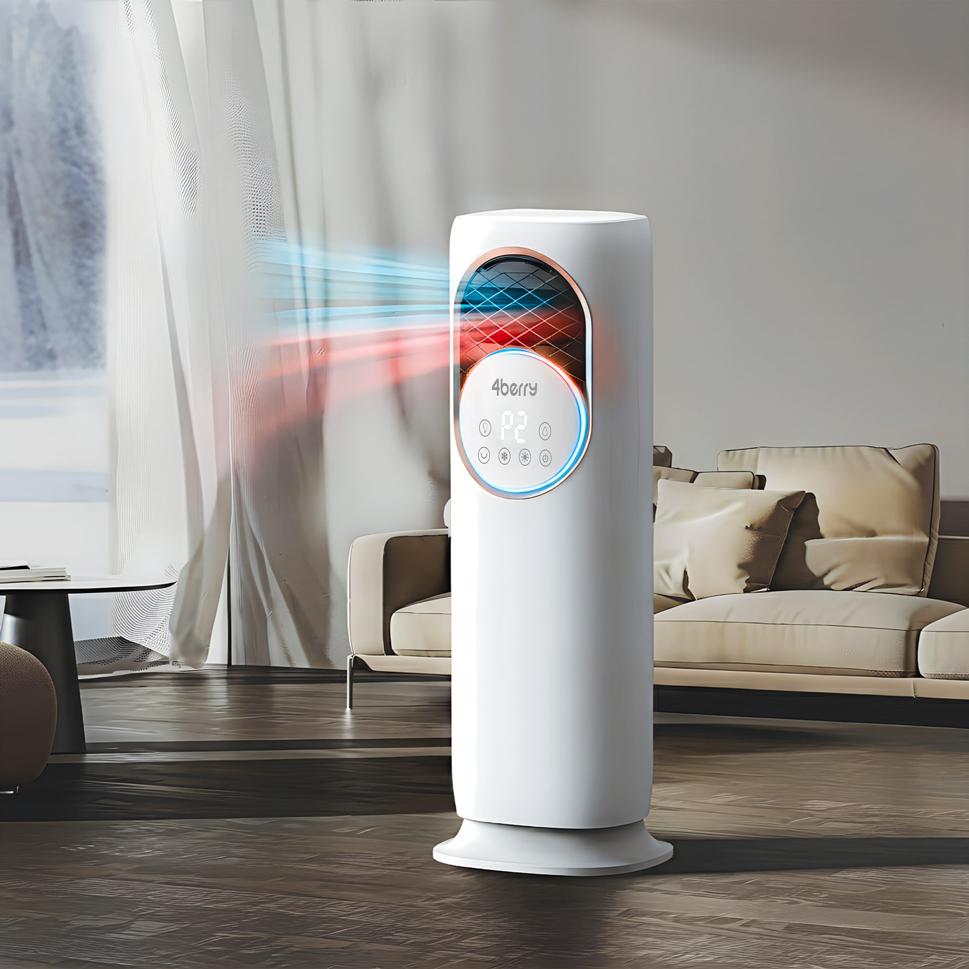 4Berry Air Cooler Heater 4 İn 1 Isıtıcı, Soğutucu, Hava Temizleme ve Nemlendirici