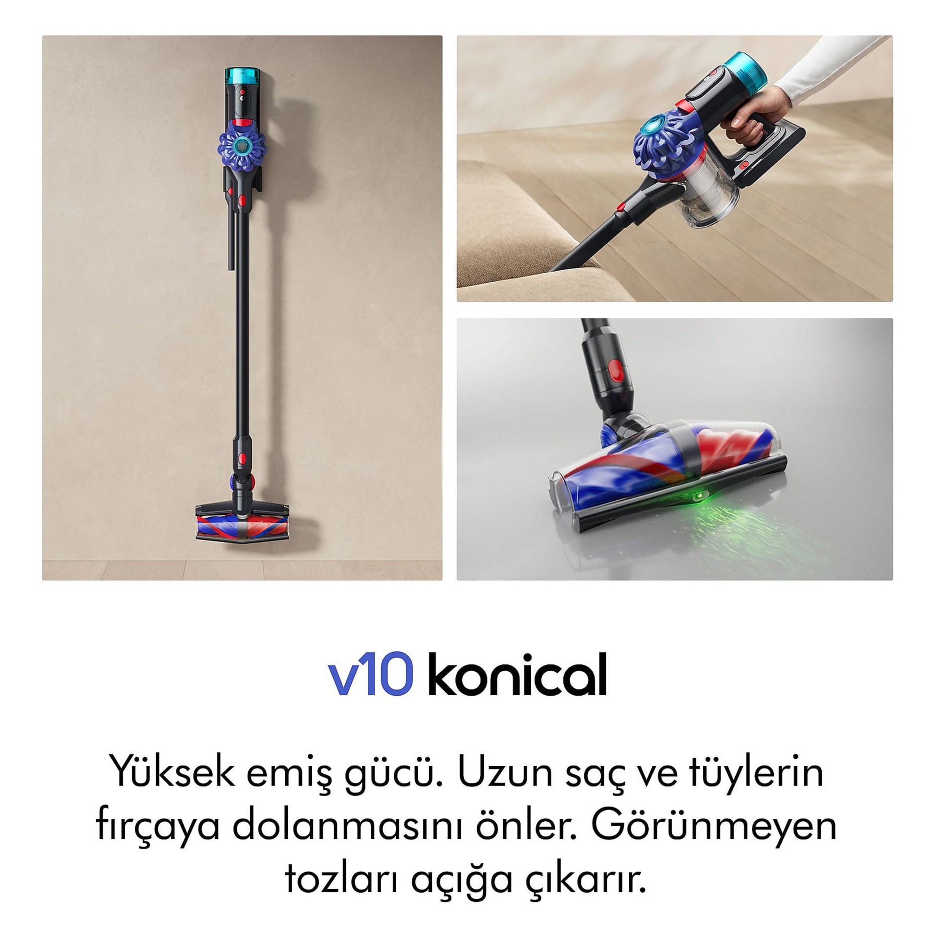 Dyson V10 Konical™ Kablosuz Şarjlı Dikey Süpürge (Anlaşmalı Kredi Kartlarına Peşin Fiyatına 6 Ay Taksit)
