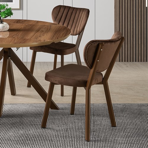 Yandan Açılır HG Masa 120x120 Hazal-Kahve - Aykelma Detaylı