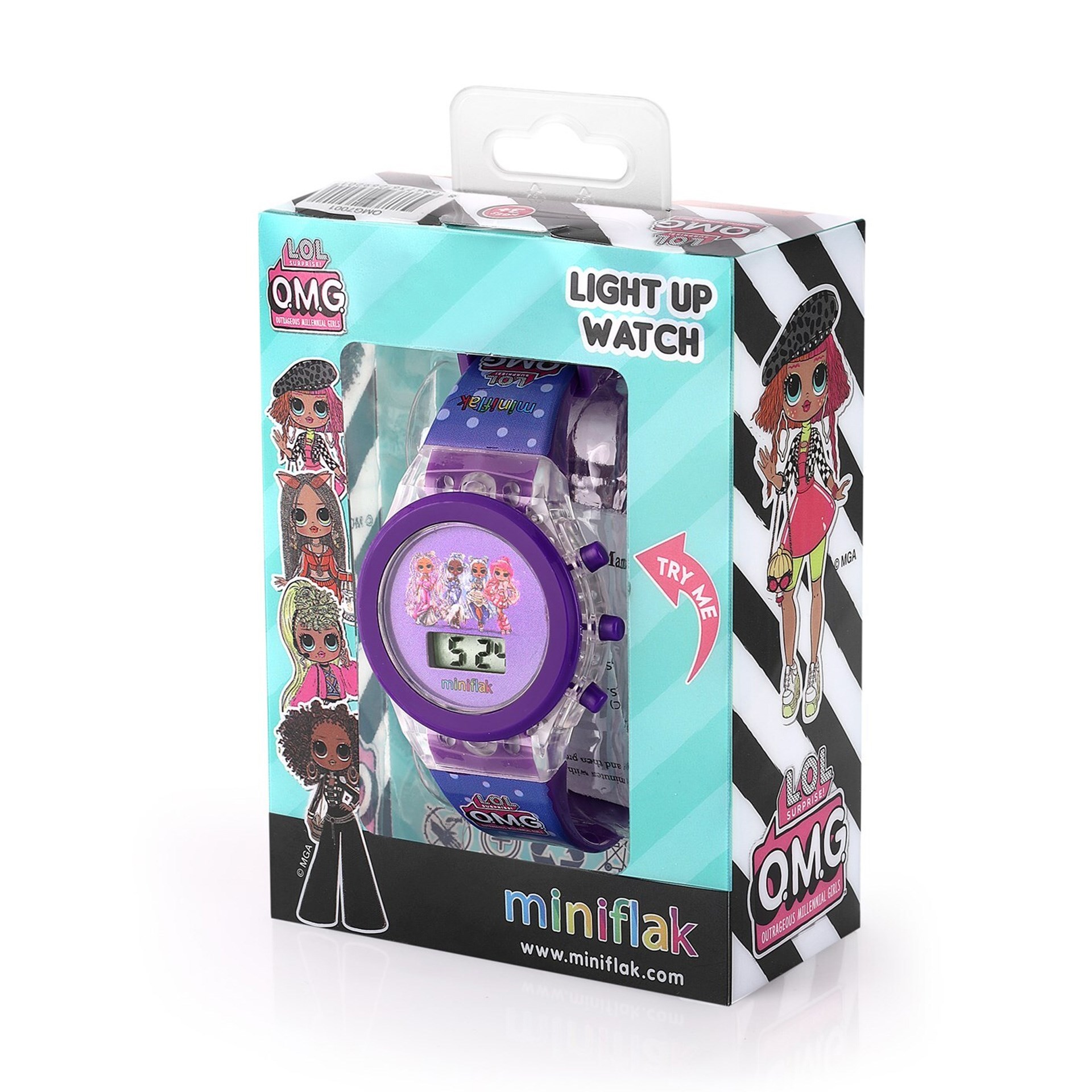 Miniflak LOL Surprise! Lisanslı OMG7001 Mor Işıklı Çocuk Saati