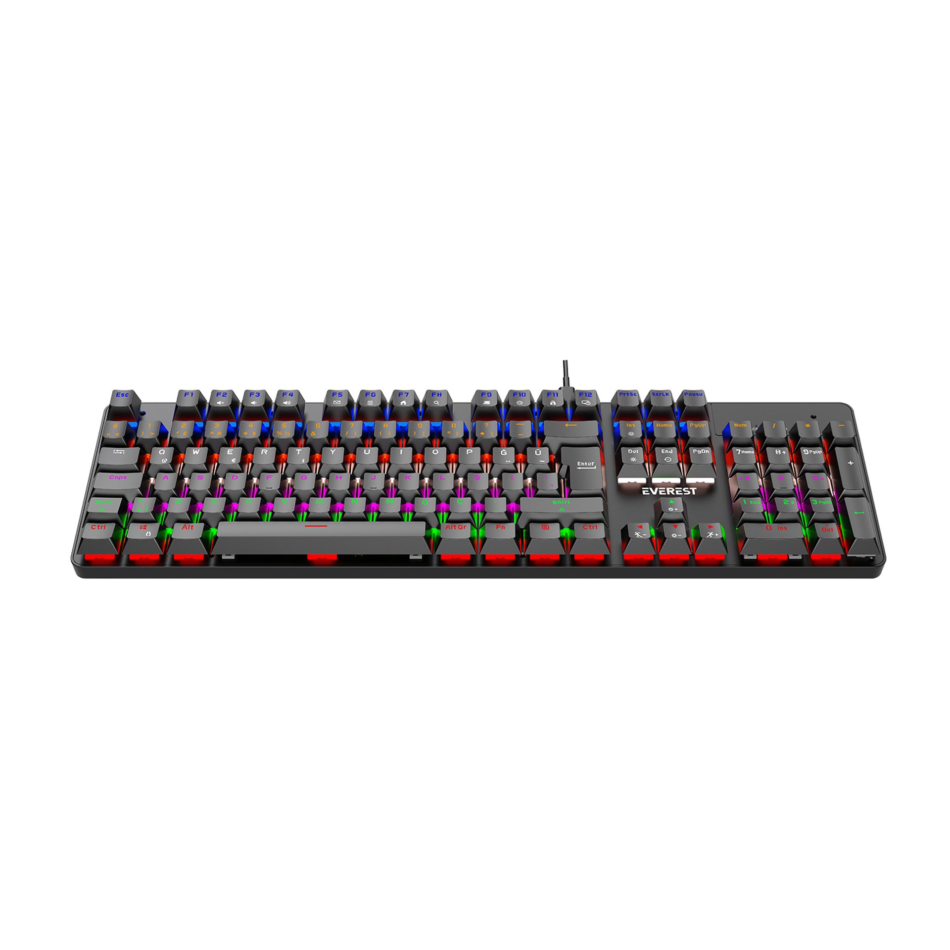 Everest KB-MK1 Lumos Siyah USB Rainbow Aydınlatmalı Red Switch Full Anti-Ghosting Mekanik Gaming Oyuncu Klavye