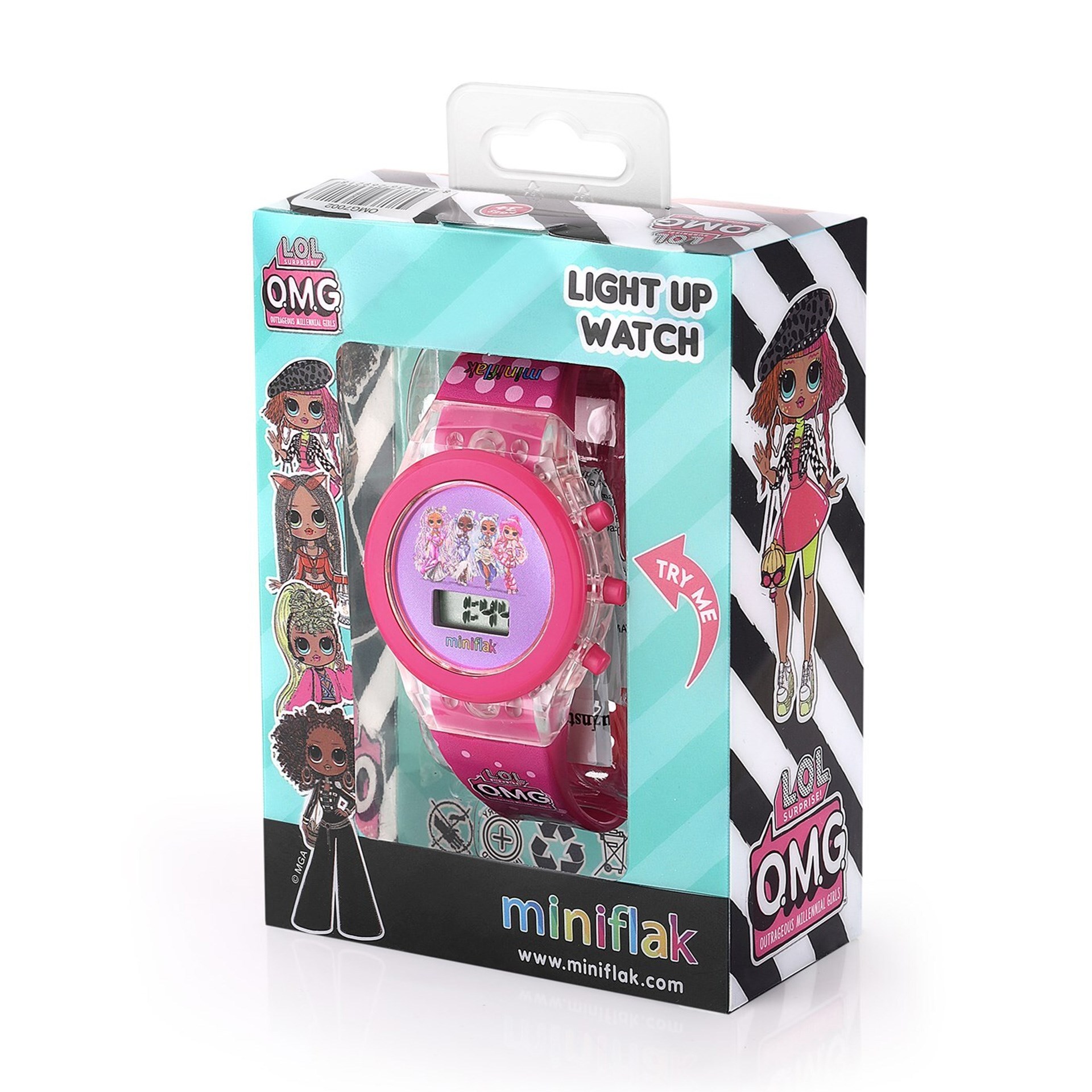 Miniflak LOL Surprise Lisanslı OMG7002 Pembe Işıklı Çocuk Saati