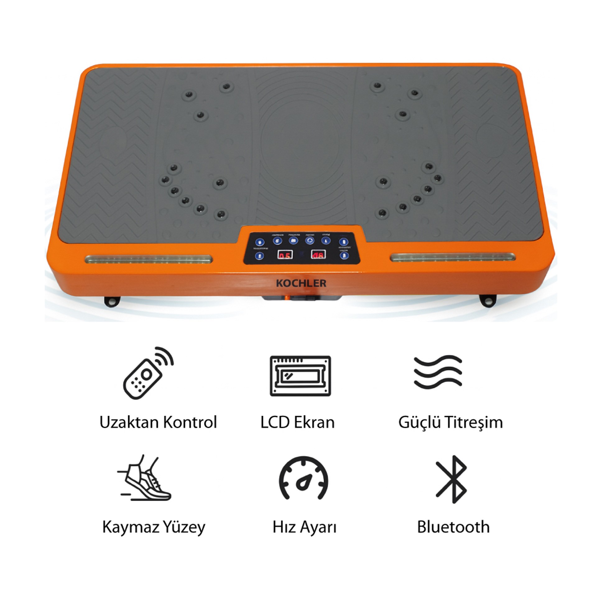 Kochler Titreşimli Vibroshaper Bluetooth’lu Spor Ekipmanı Turuncu