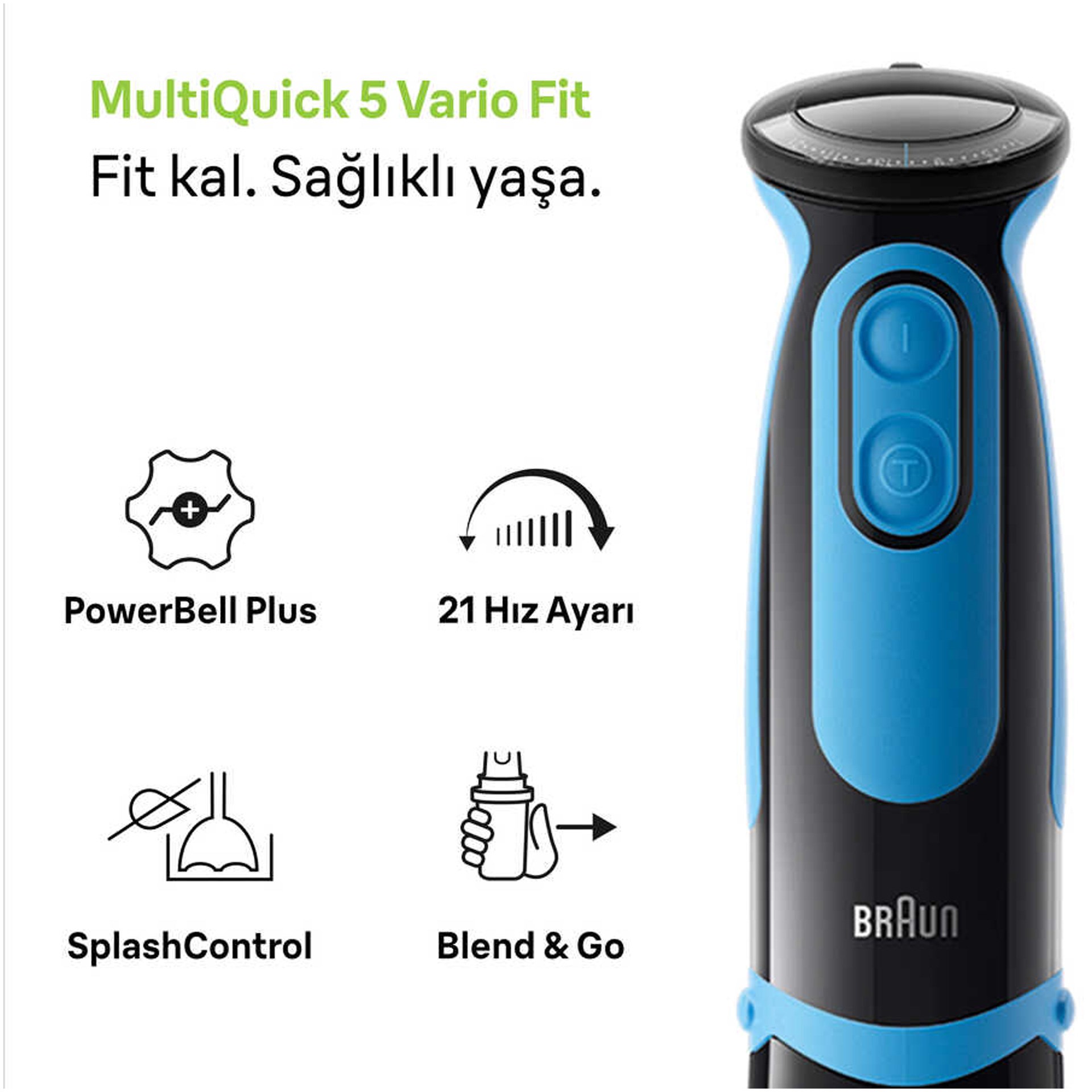 Braun Multiquick 5 MQ5252BK STGO2 El Blenderi Seti