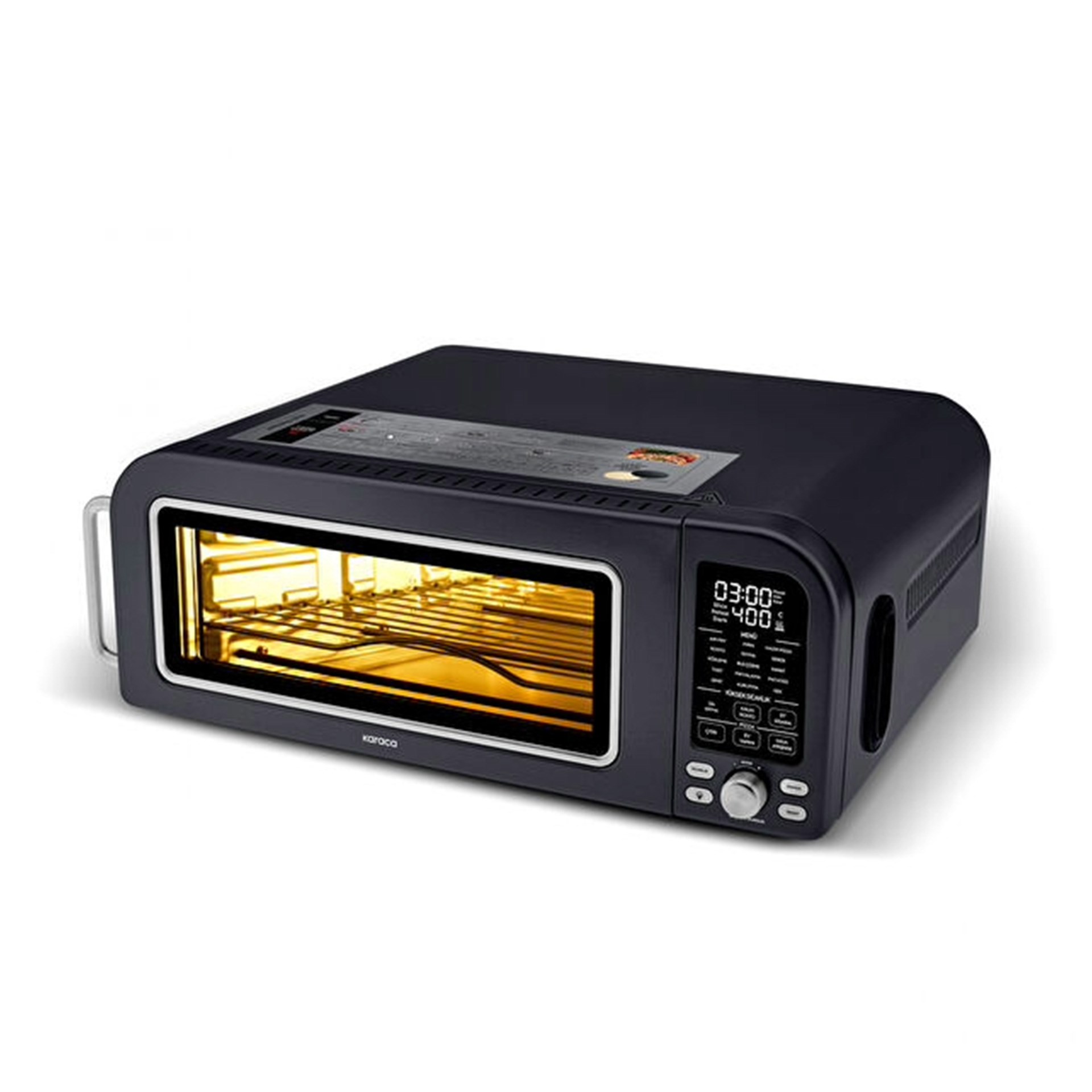 Karaca Multicrust Artisan Retro Pizz Makinesi Ve Airfryer Mat Siyah (Teşhir Ürünü)