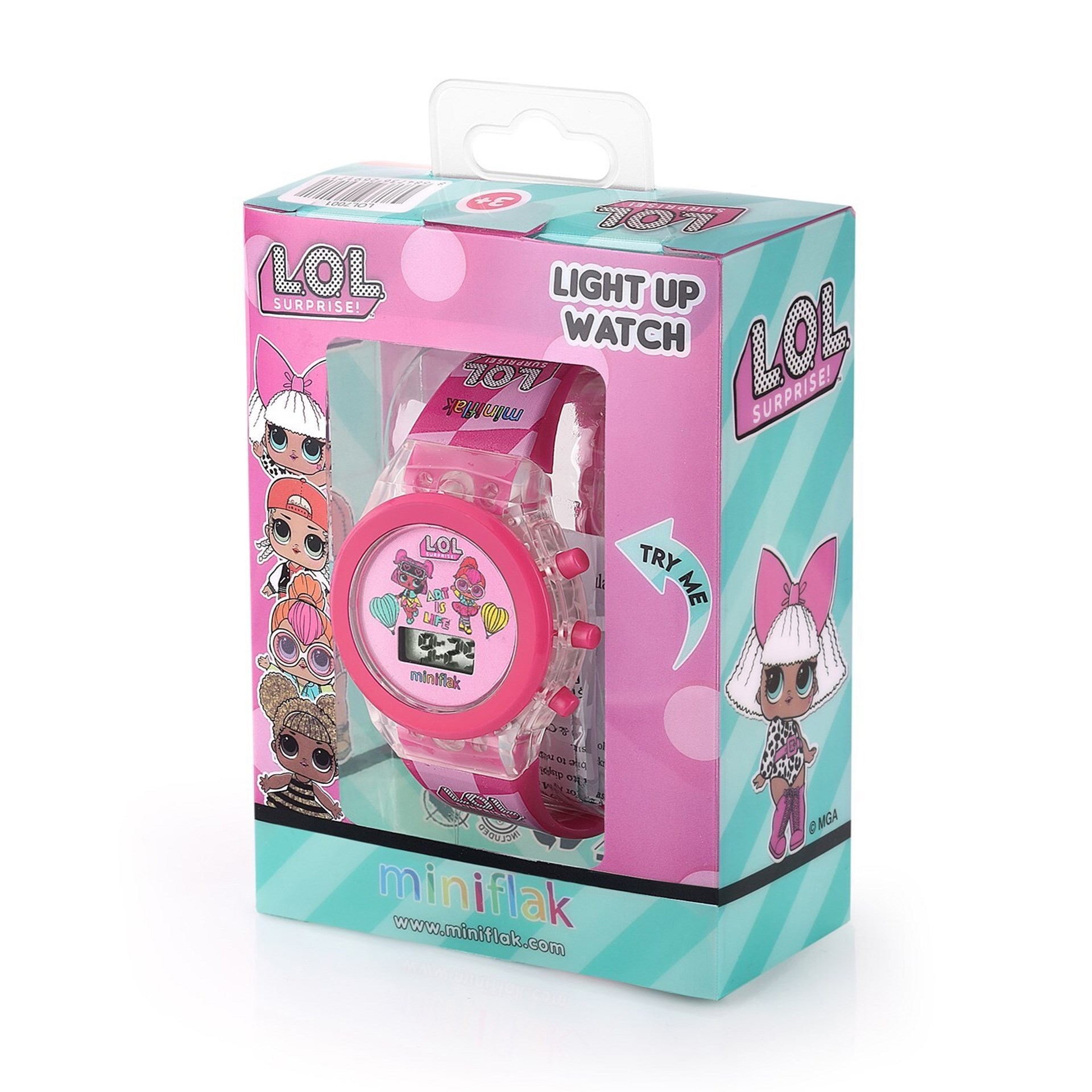Miniflak LOL Surprise! Lisanslı LOL7001 Pembe Işıklı Çocuk Saati