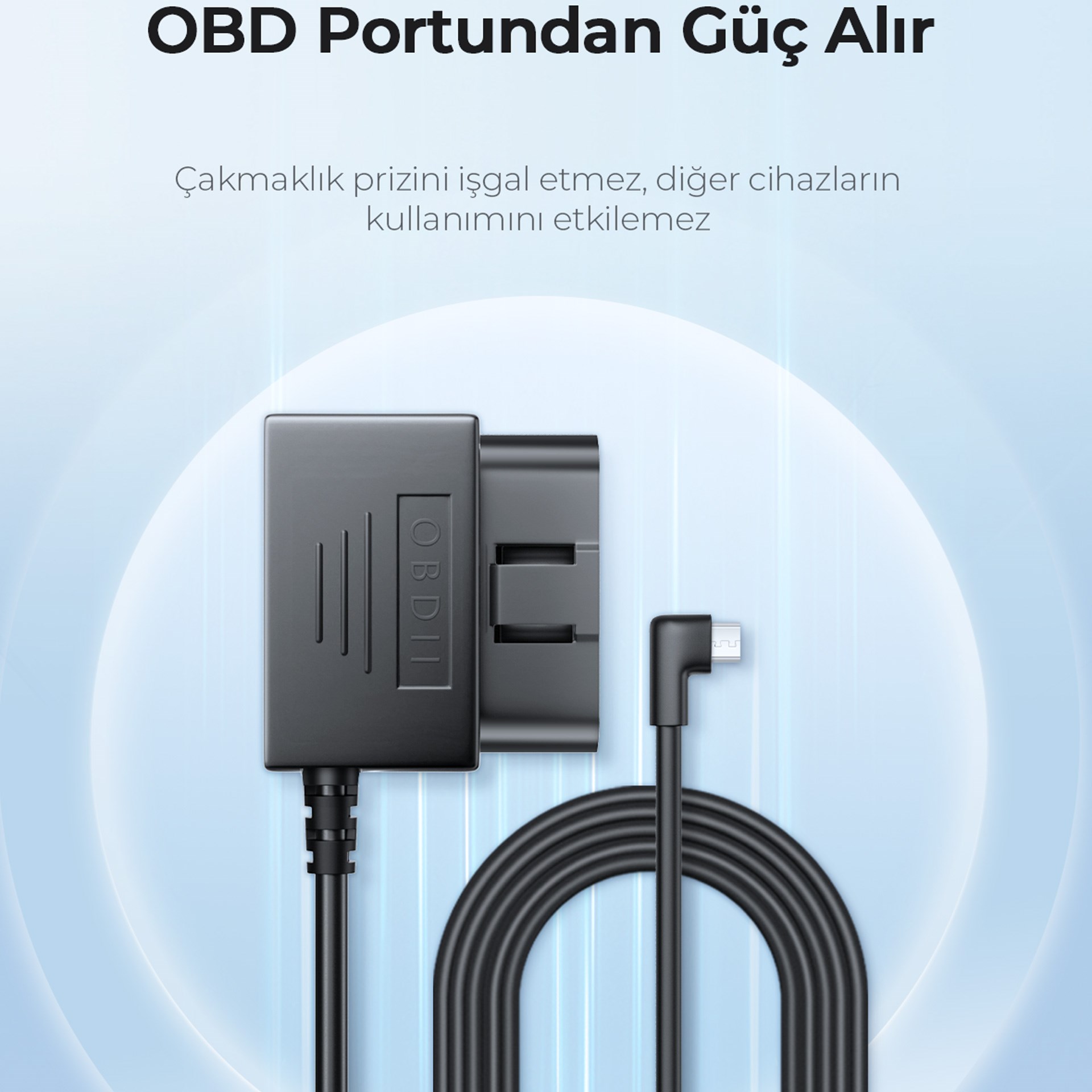 Azdome Obd Hardwire Kit Type-C Giriş Park Modu Destekli Güç Adaptörü