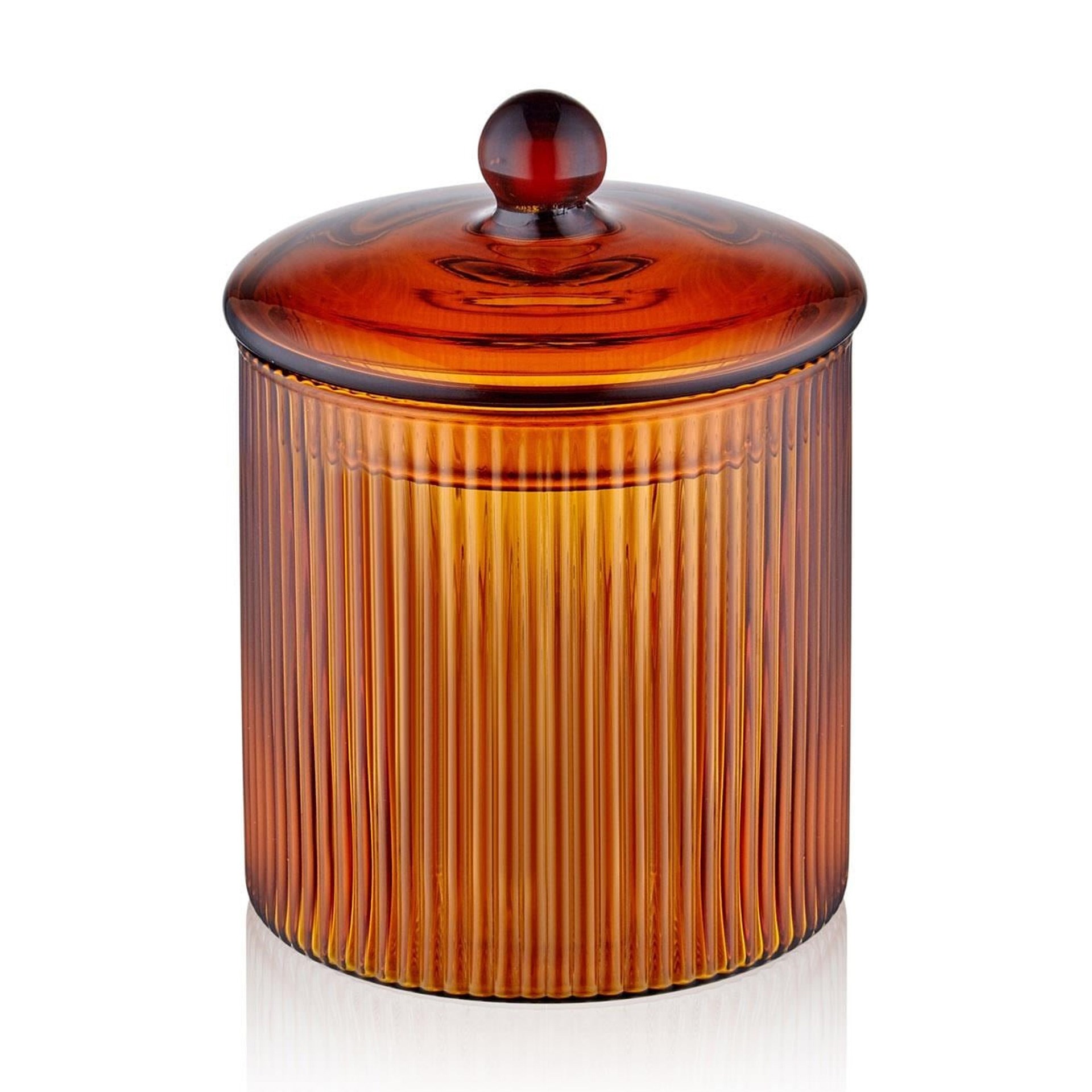 The Mia Striped Borosilikat Cam Şekerlik Amber