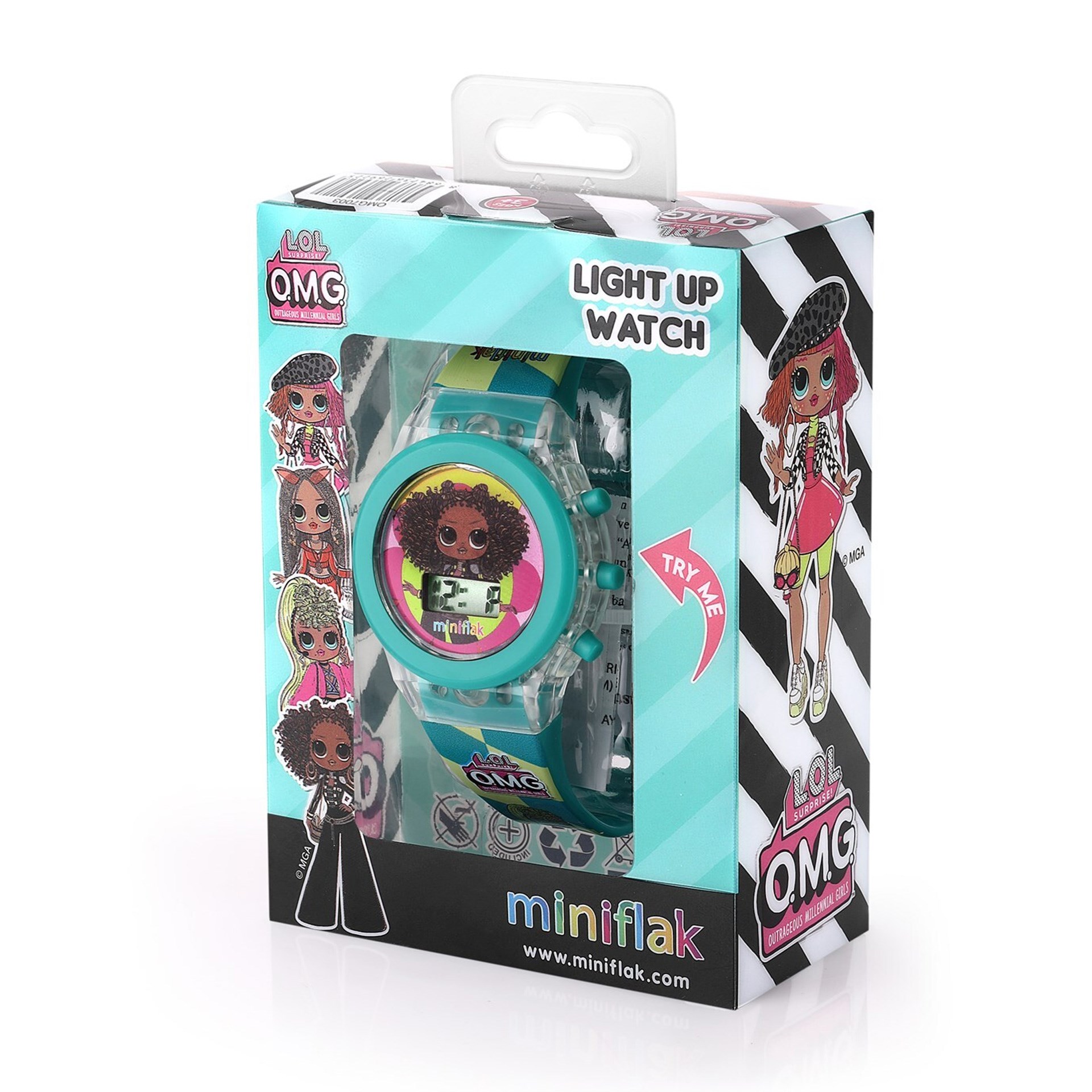 Miniflak LOL Surprise! Lisanslı OMG7003 Turkuaz Işıklı Çocuk Saati