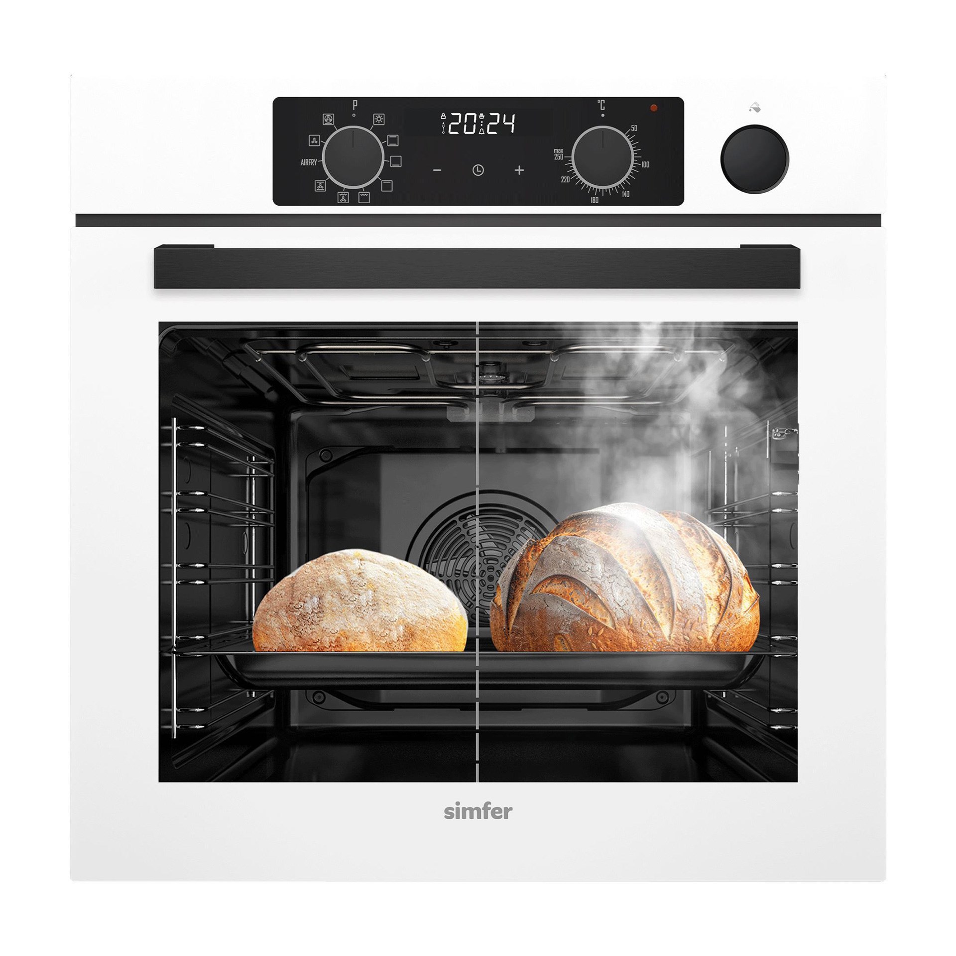 Simfer 8245 11 Fonksiyon Beyaz Cam Dijital Ankastre Fırın
