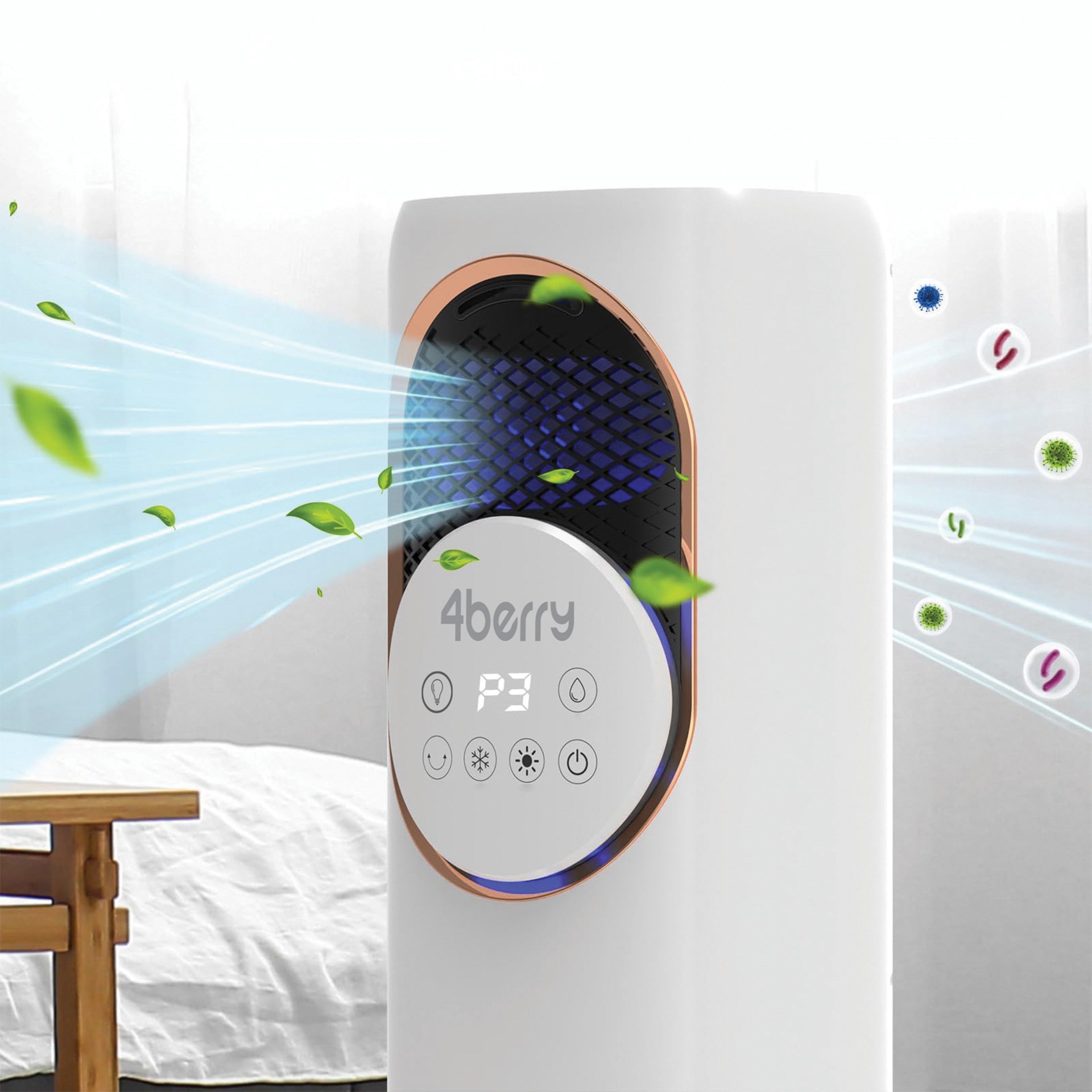 4Berry Air Cooler Heater 4 İn 1 Isıtıcı, Soğutucu, Hava Temizleme ve Nemlendirici