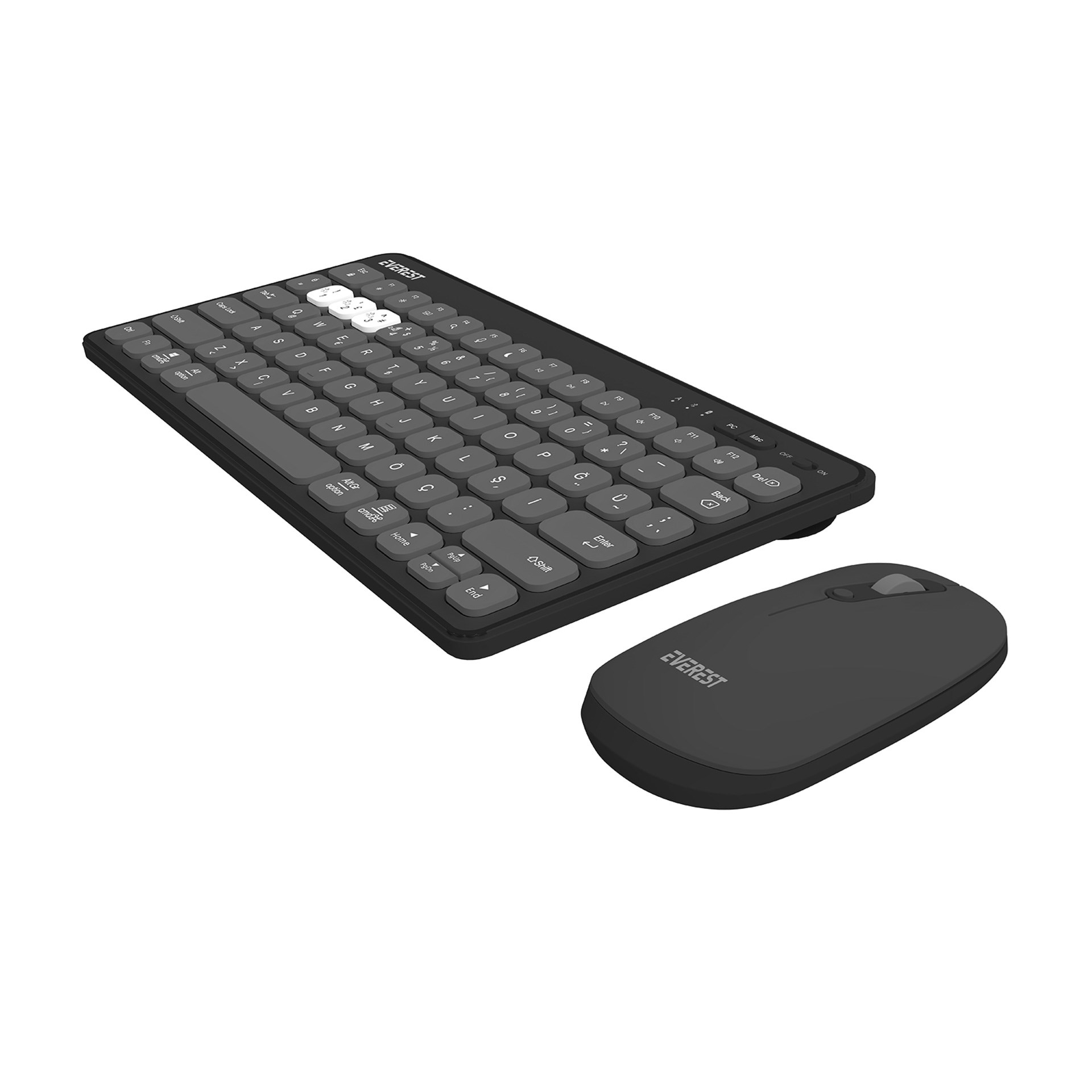 Everst Lumi KM-BT903 Siyah 3 IN1 3 BT 2.4 1600 DPI Kablosuz Klavye + Mouse Set
