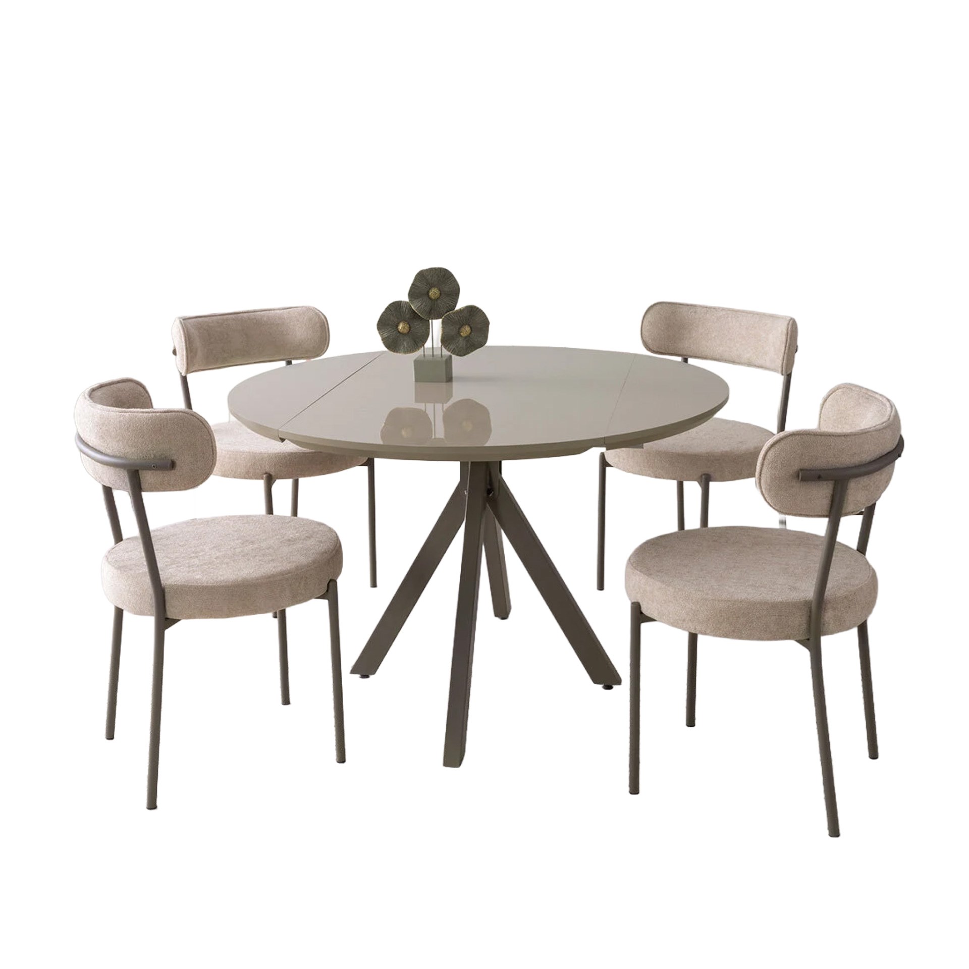Yandan Açılır Masa 120x120 Cappuccino-Vizon | Evkur