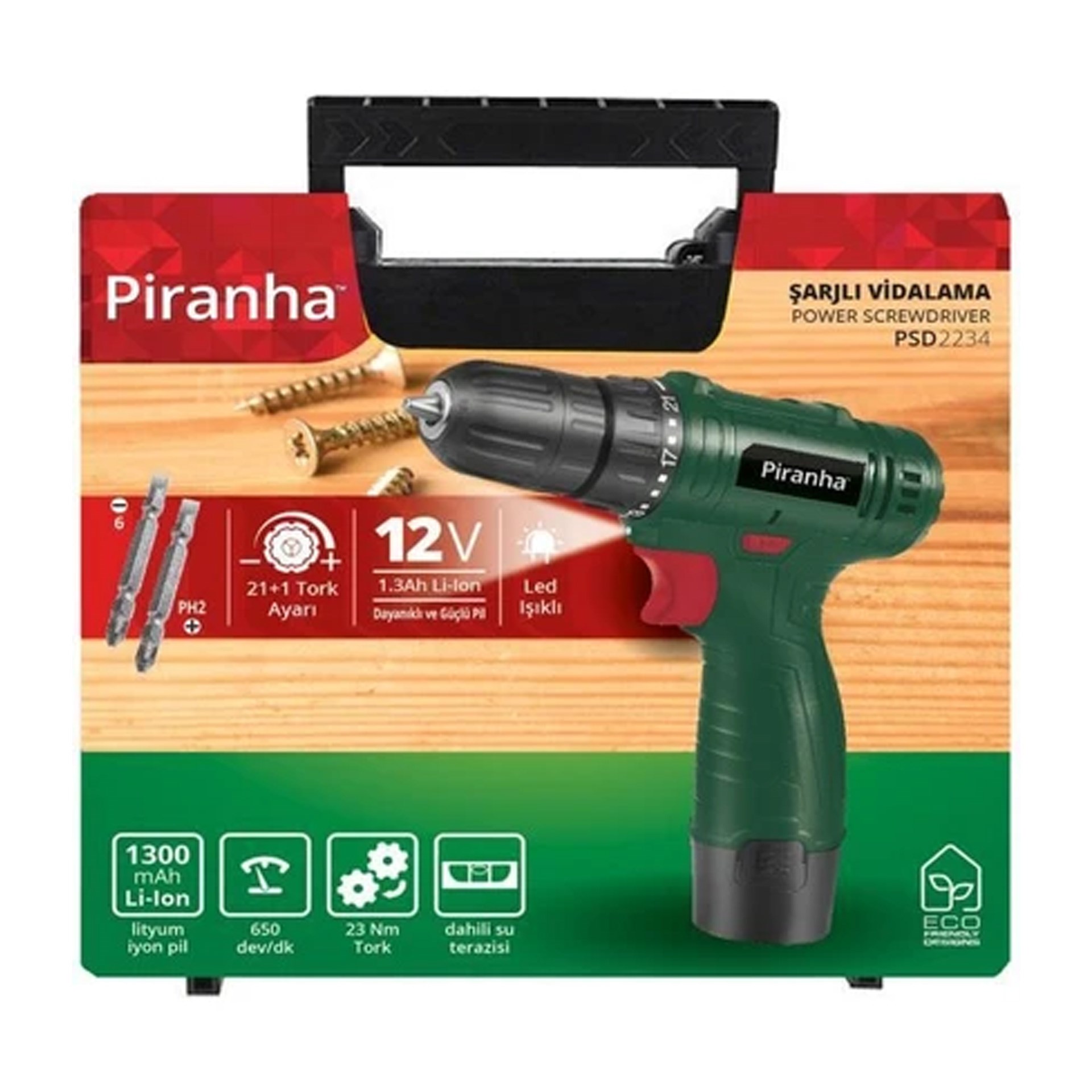 Piranha PSD-2234 Şarjlı Vidalama