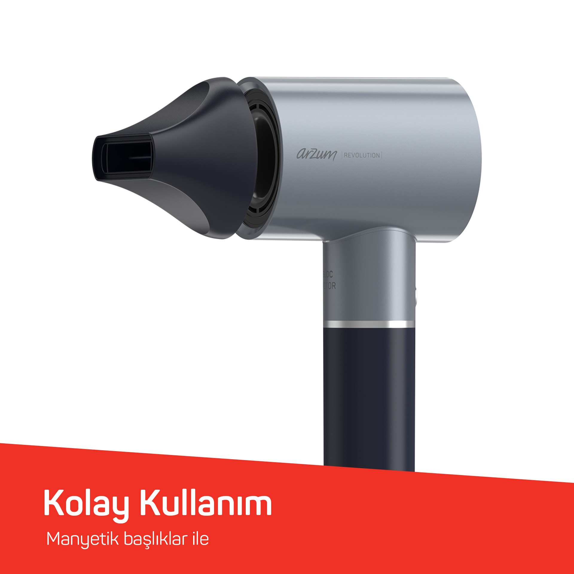 Arzum Revolution Profesyonel Saç Kurutma Makinesi Platin Gri