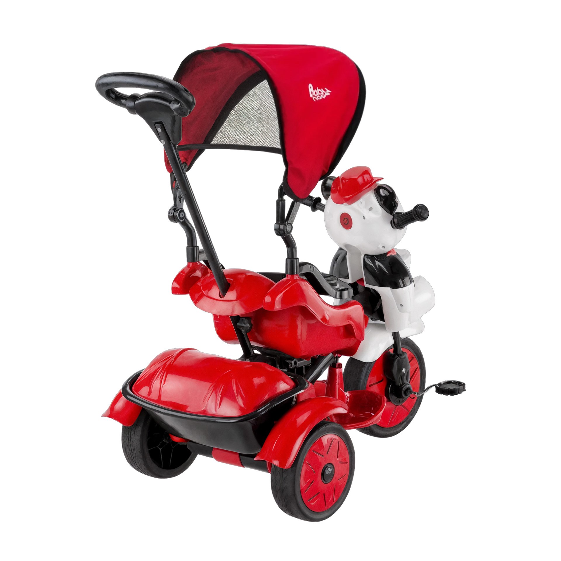 Babyhope Little Panda Bebek Bisikleti Kırmızı-Siyah