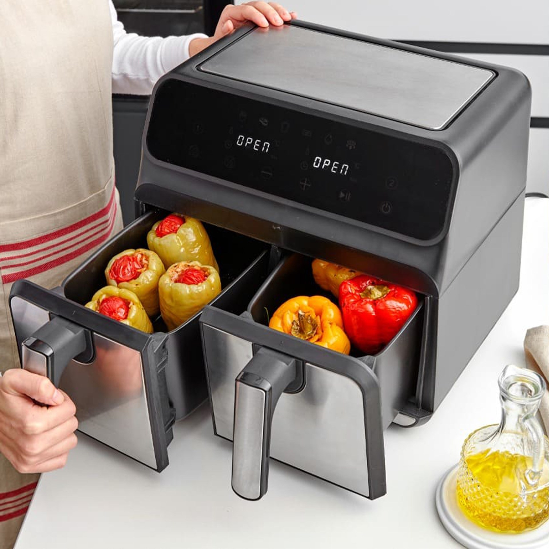 King KYF28 Magicchef Dual Airfryer Gümüş