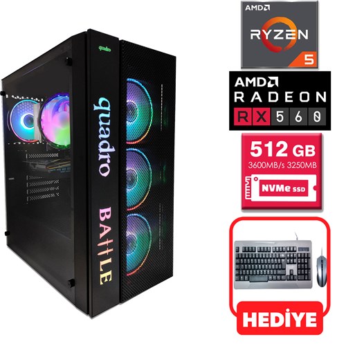 Quadro AMD Ryzen 5 5500 3.6Ghz 16GB RAM