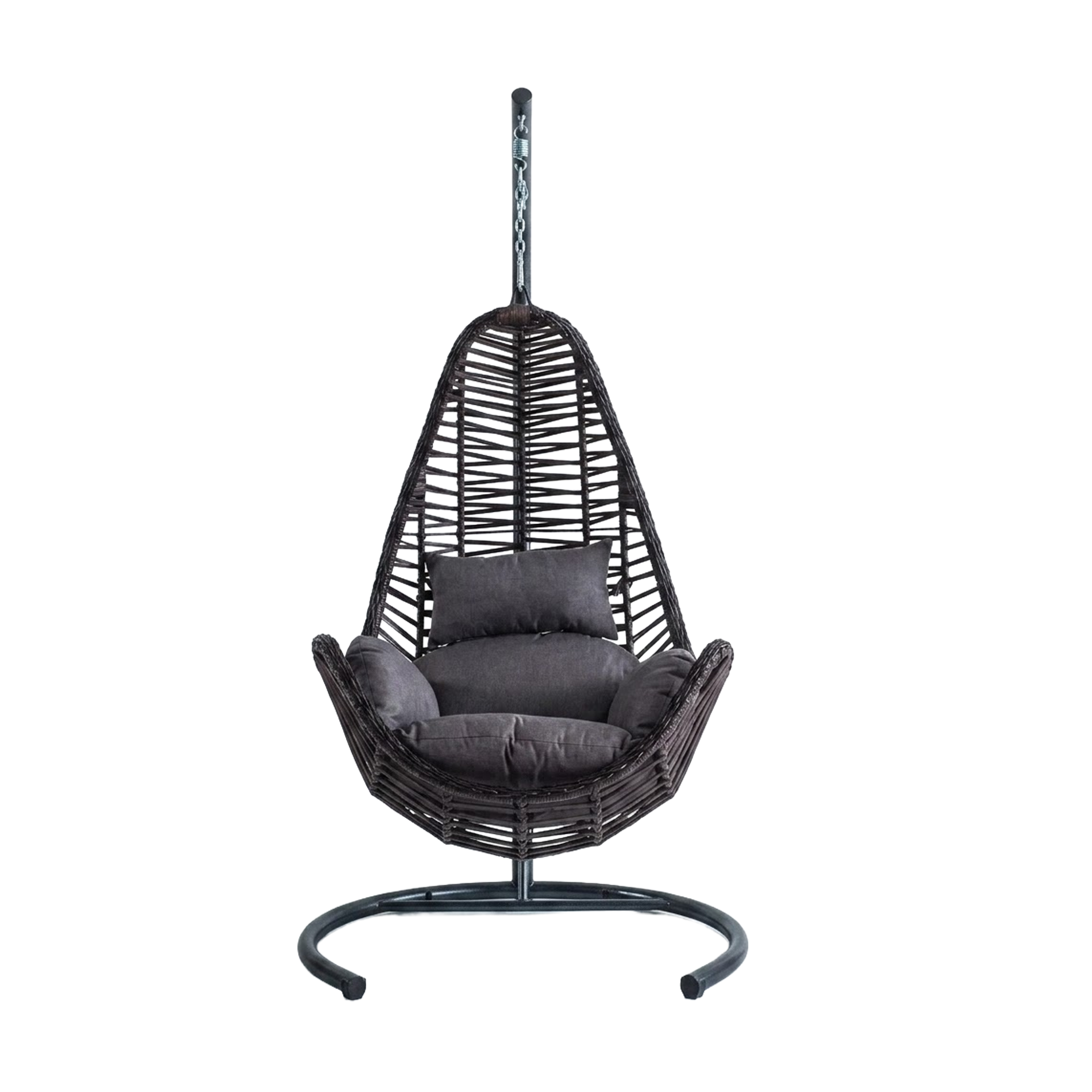 Zen Swing Kahve Rattan Gri Oturumlu Salıncak