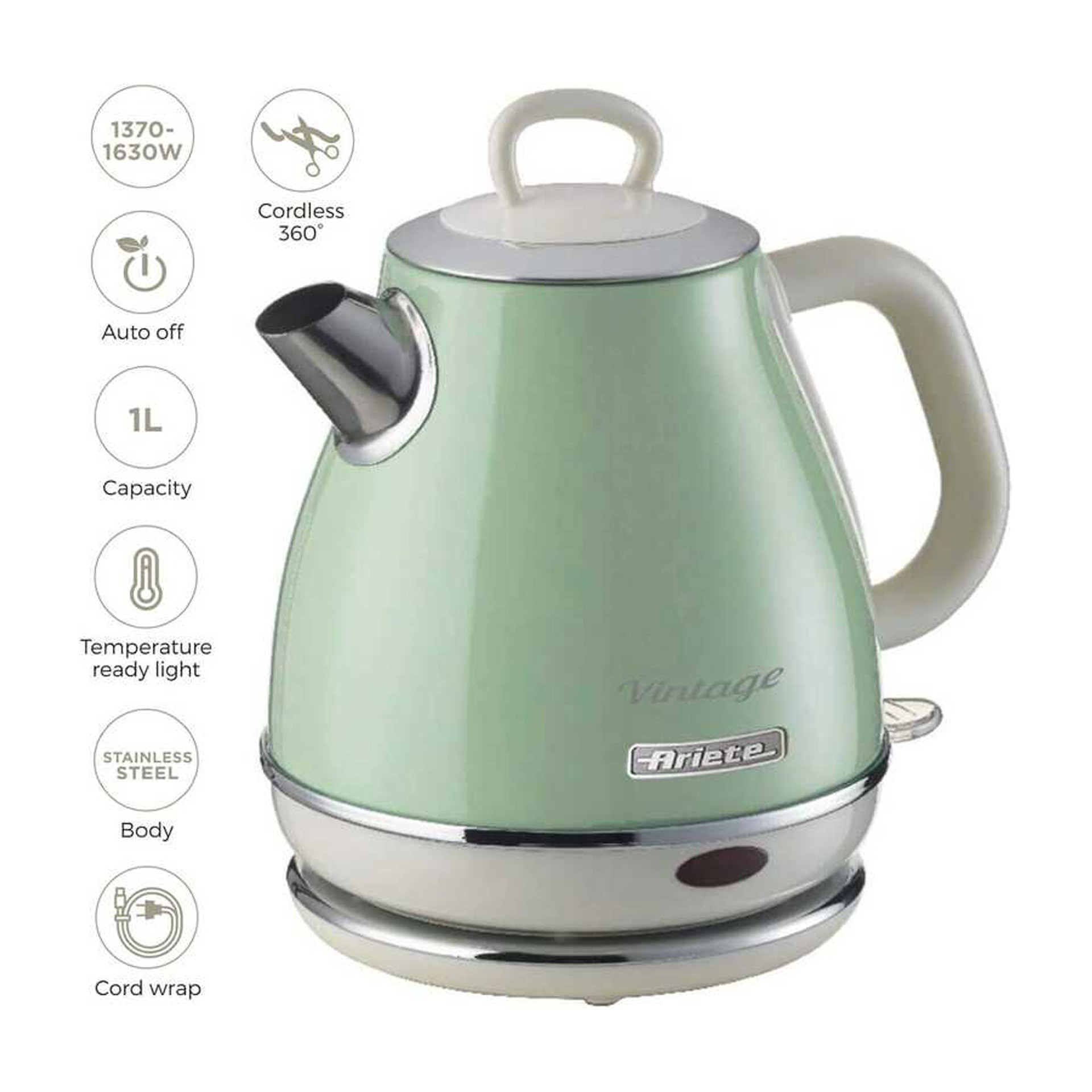 Ariete 2868/04 Vintage Su Isıtıcı Kettle Yeşil