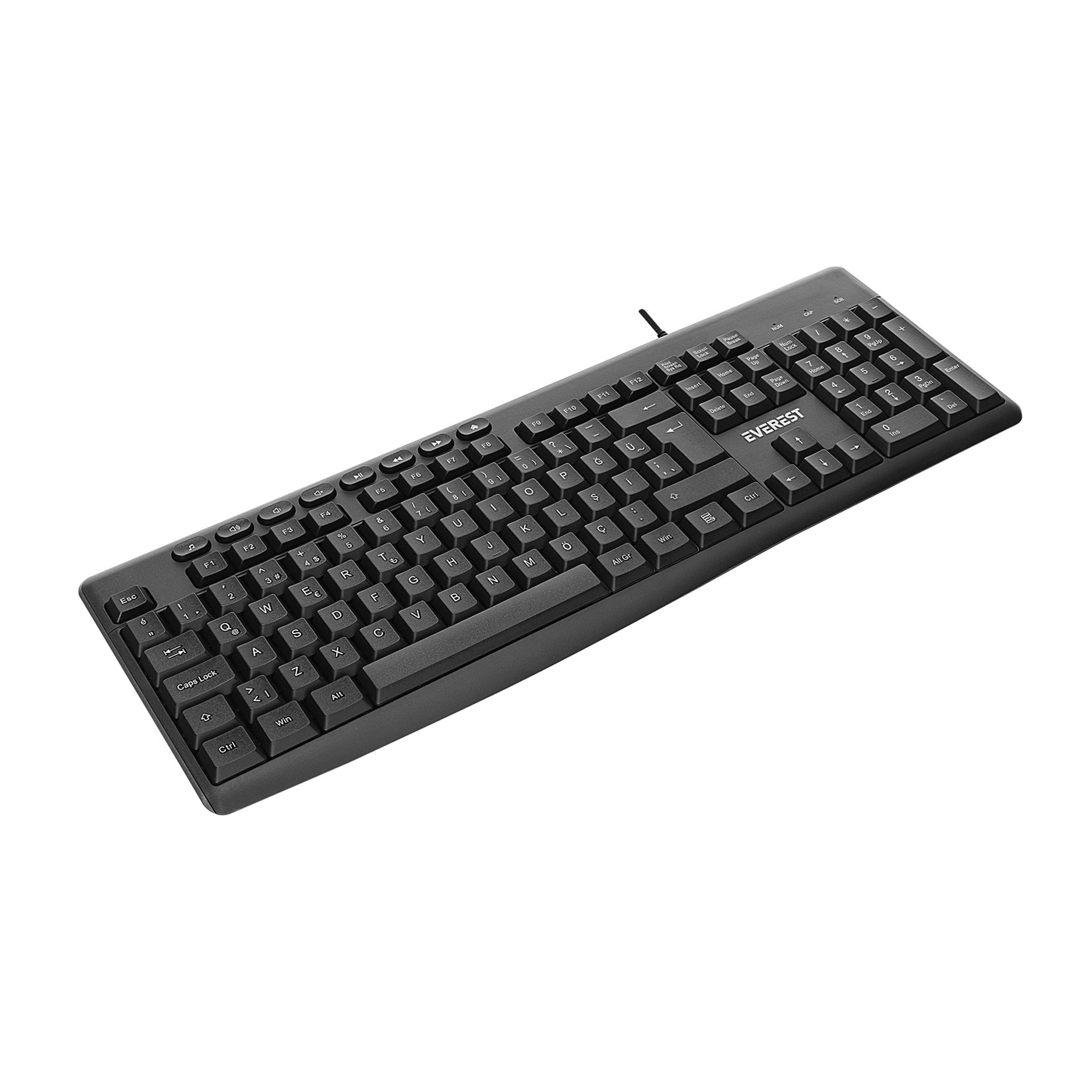 Everest KB-619 Siyah/Gri USB 2 Metre Bakır Kablolu Q Multimedia Klavye