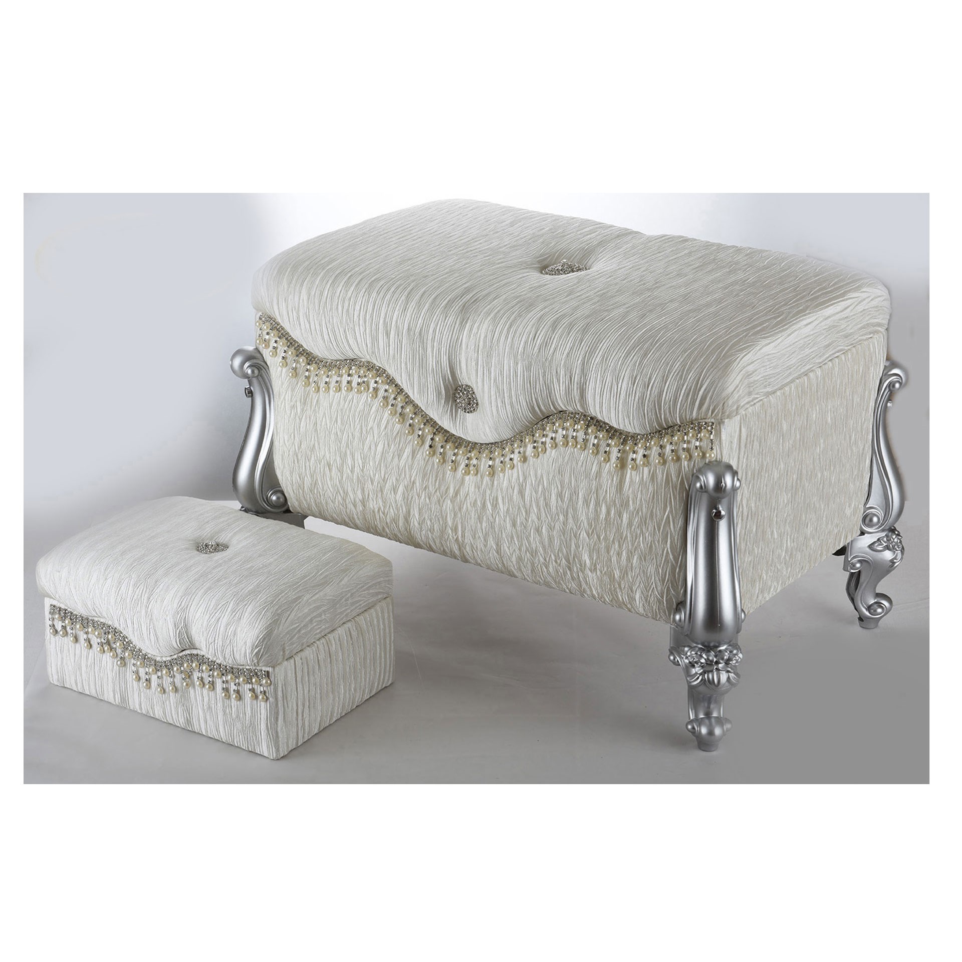 Sema Home Elfida Saraylı Gold Ayaklı Pliseli İkili Söz Ve Nişan Sandığı