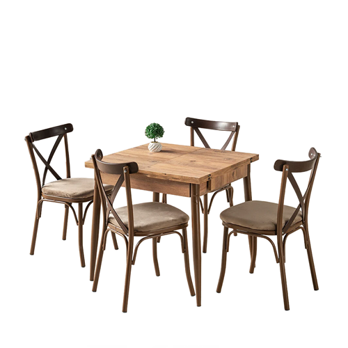 Bahar 75x80 cm Katlanır Masa Takımı 24 Ay Taksitle | Evkur