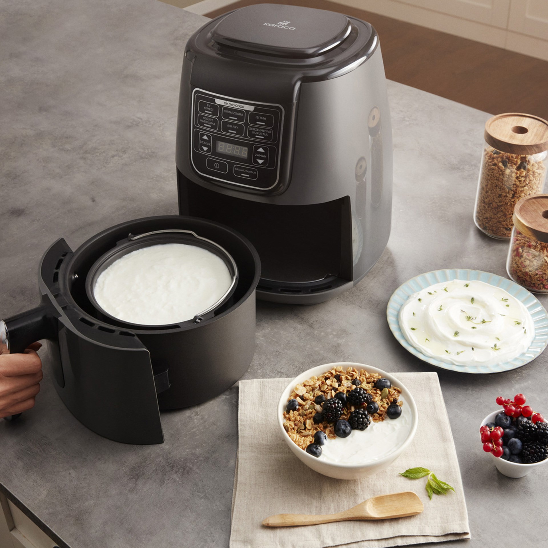 Karaca Air Pro Cook XL 2 in 1 Konuşan Airfryer Rosegold