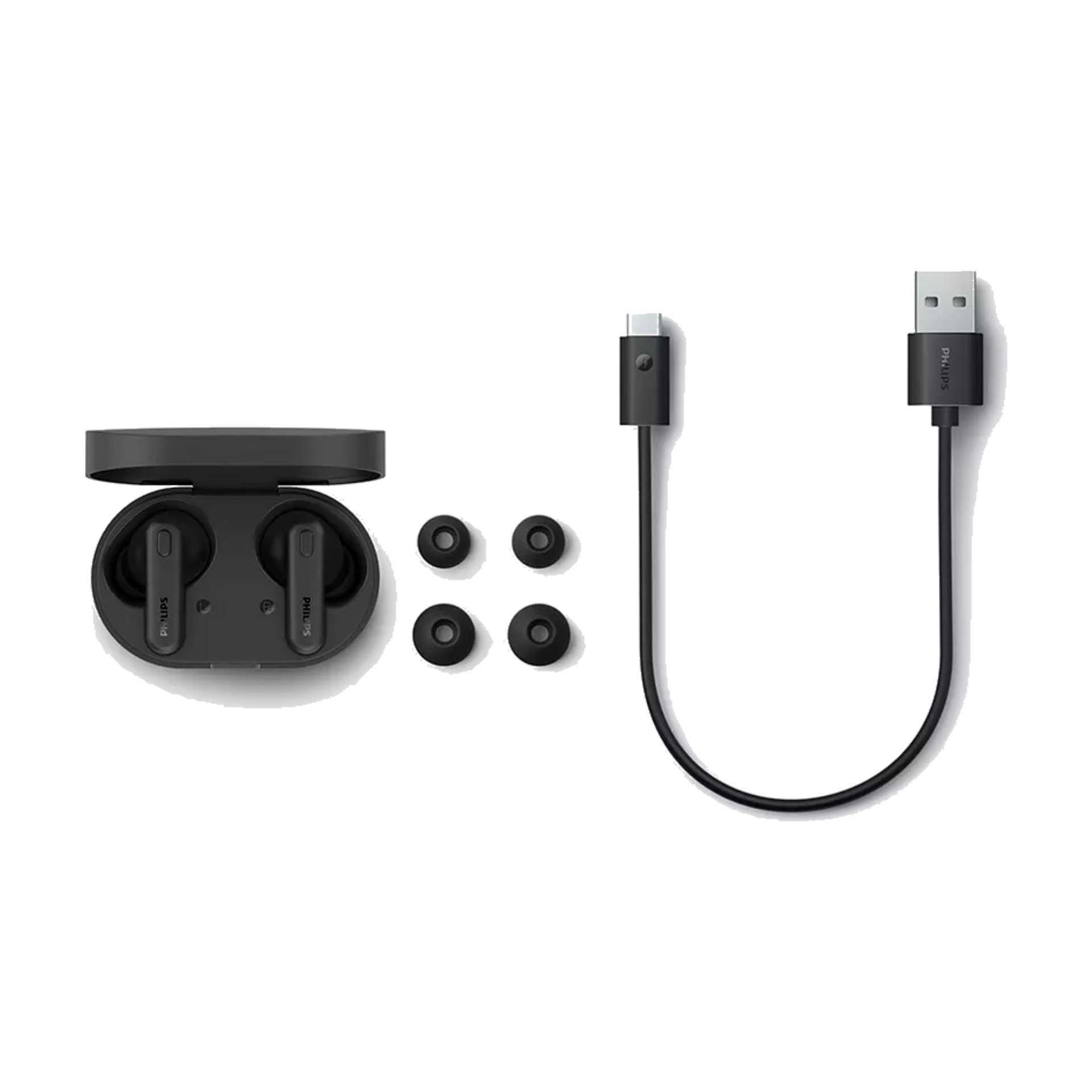 Philips (IPX4) 5+10 Saat Gerçek Tws Siyah Kulaklık