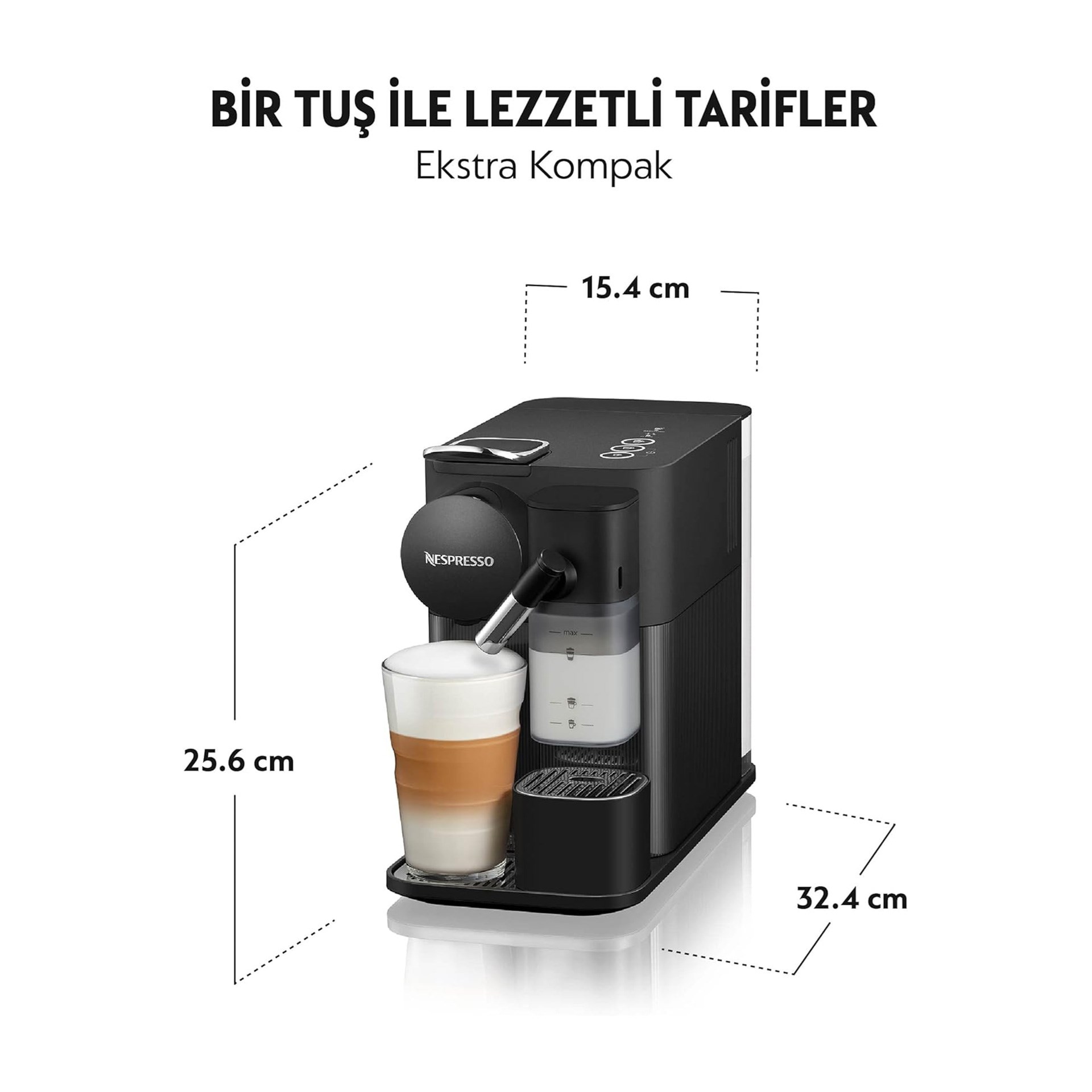 Nespresso F121 Latissima One Süt Çözümlü Kahve Makinesi Siyah