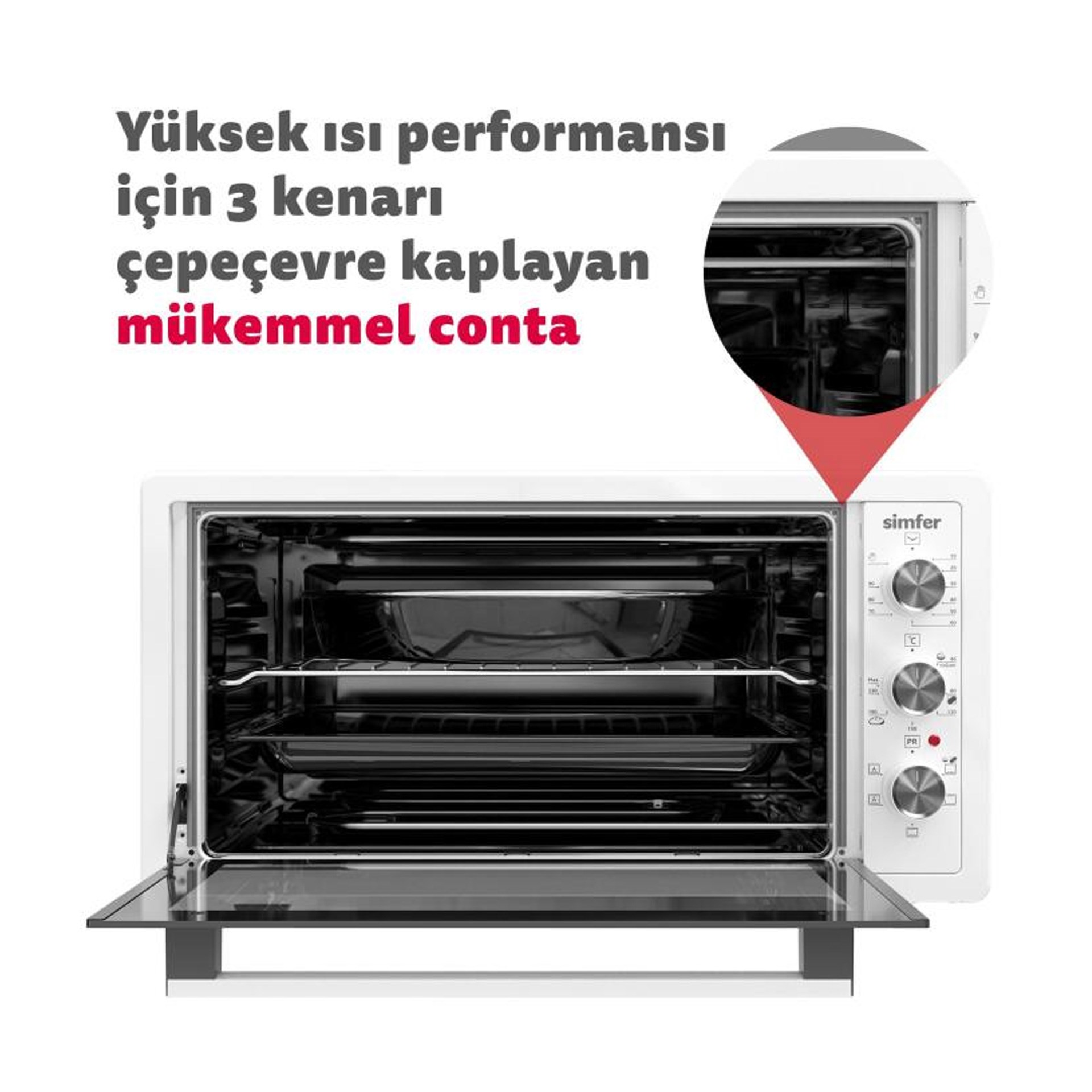 Simfer 4503 Turbo 45 Lt Mini Fırın Inox