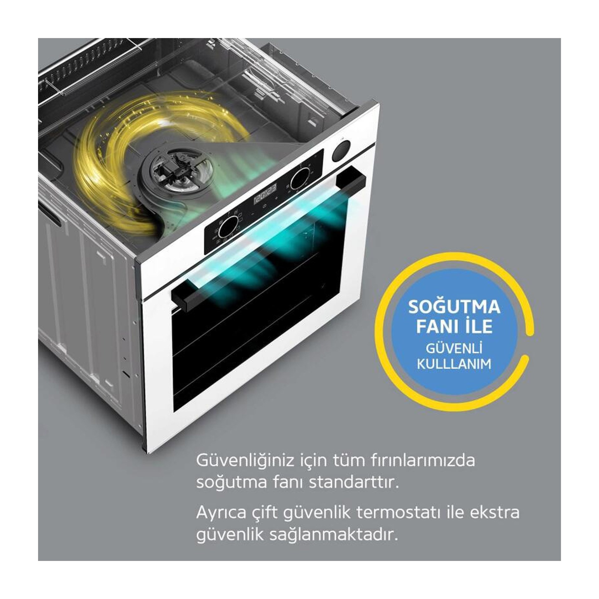Simfer 8208 9 Fonksiyon Dijital Powerturbo Ankastre Fırın Siyah