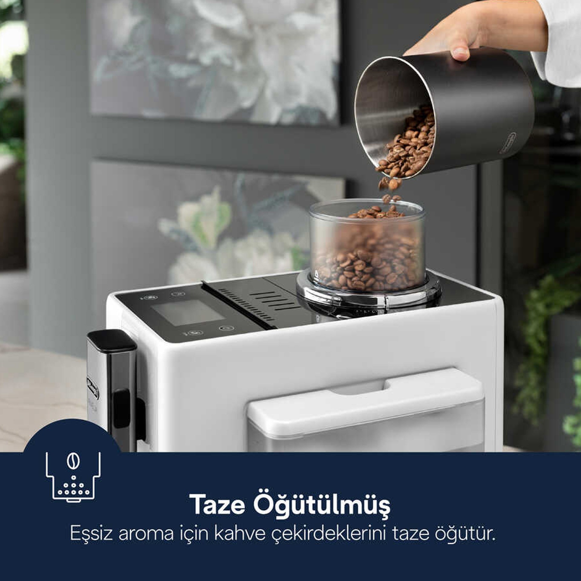 Delonghi EXAM440.55.W Rivelia Tam Otomatik Espresso Makinesi (Anlaşmalı Kredi Kartlarına Peşin Fiyatına 6 Ay Taksit)
