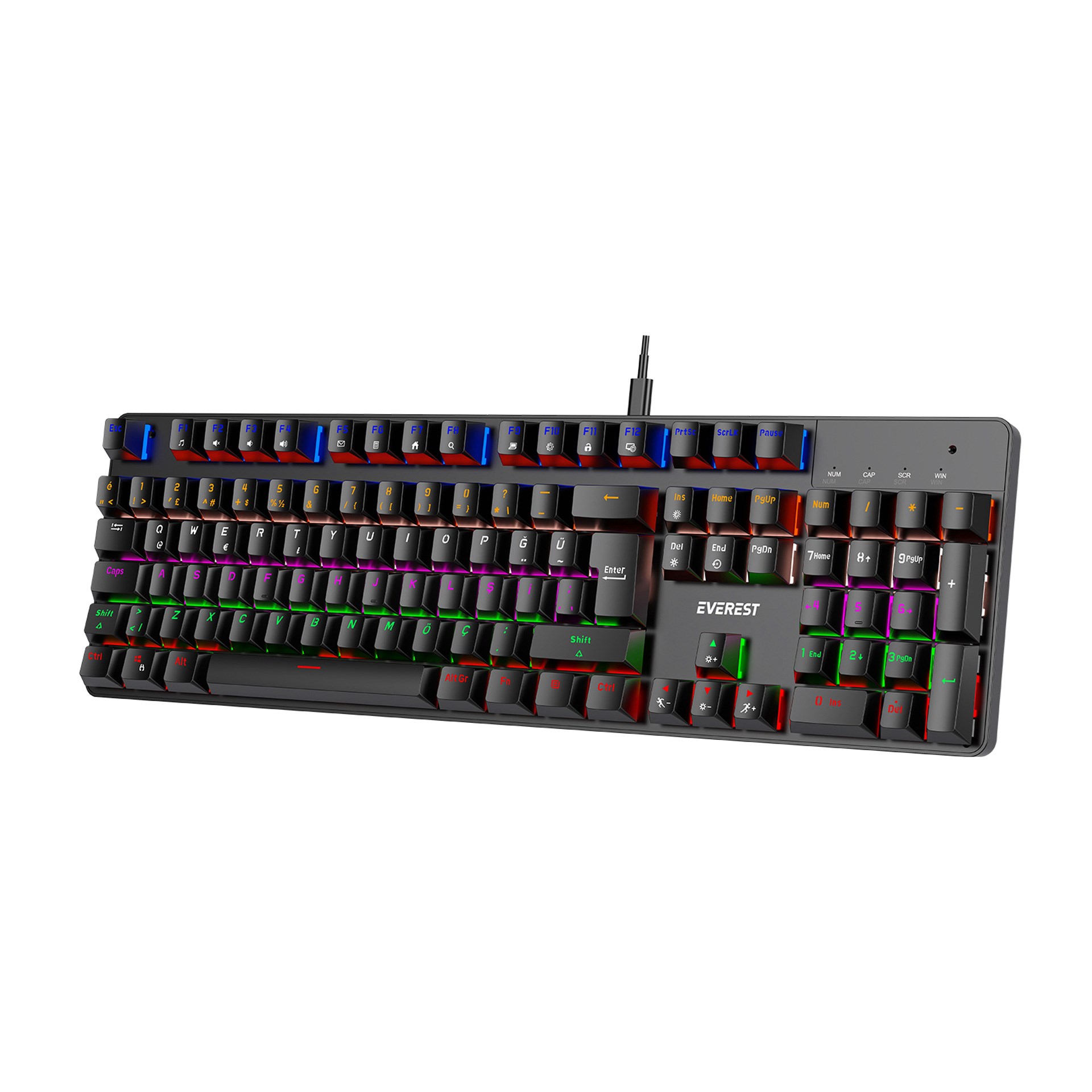 Everest KB-MK1 Lumos Siyah USB Rainbow Aydınlatmalı Red Switch Full Anti-Ghosting Mekanik Gaming Oyuncu Klavye