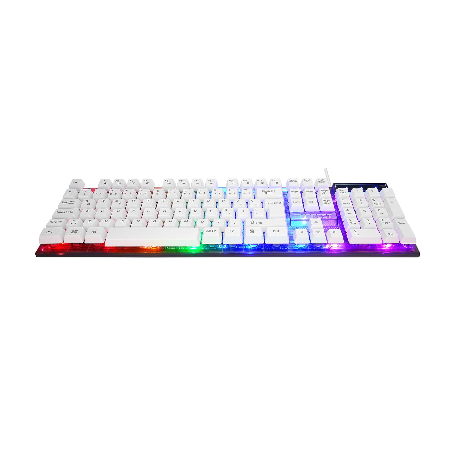 Everest KM-198 Luminax Beyaz Gökkuşağı Aydınlatmalı Q Gaming Oyuncu Klavye + Mouse Set