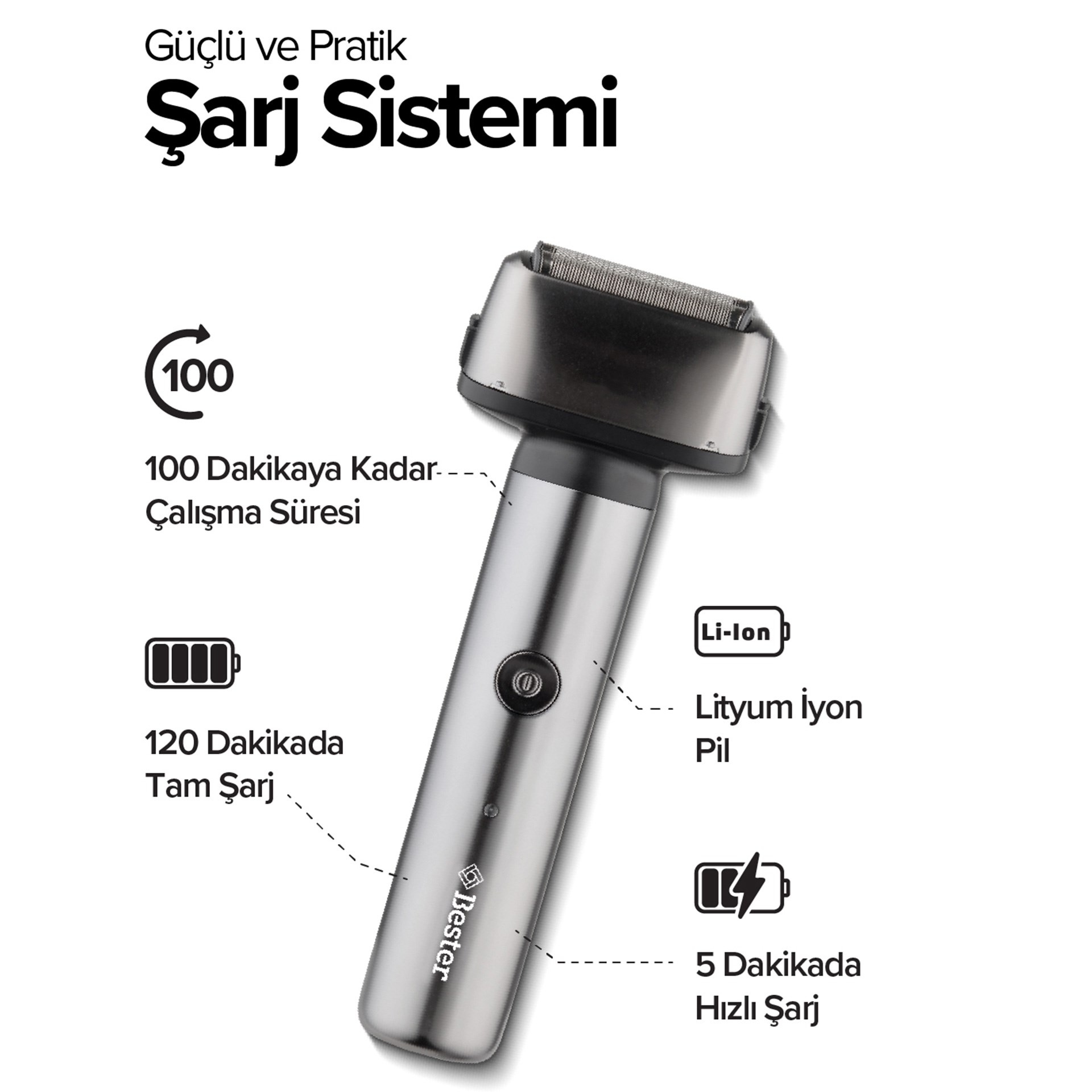 Bester 3ü 1 Arada Erkek Bakım Seti, Tıraş Makinesi, Saç Kesme ve Burun Kılı Düzeltici